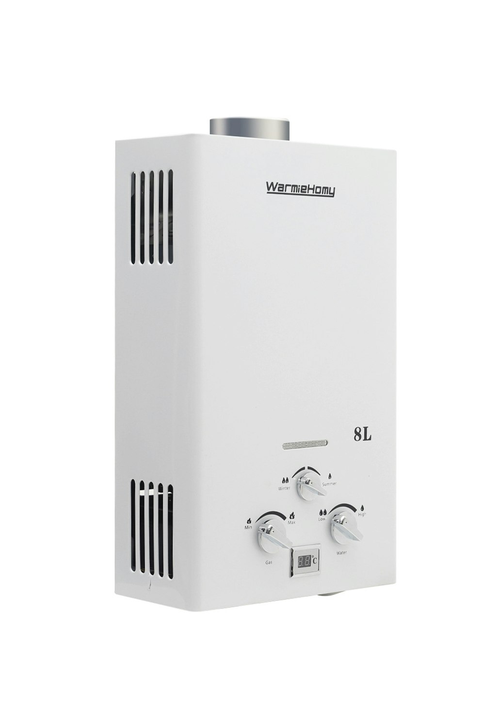 Living And Home White 8L 16Kw Outdoor Instant Gas Water Heater With Shower Head