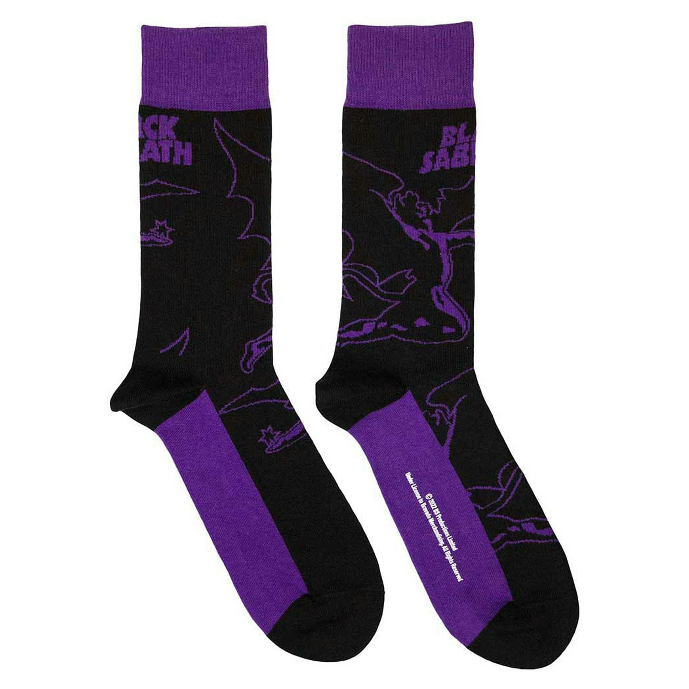 Paradiso Clothing Women's Black Sabbath Logo And Demon Ankle Socks