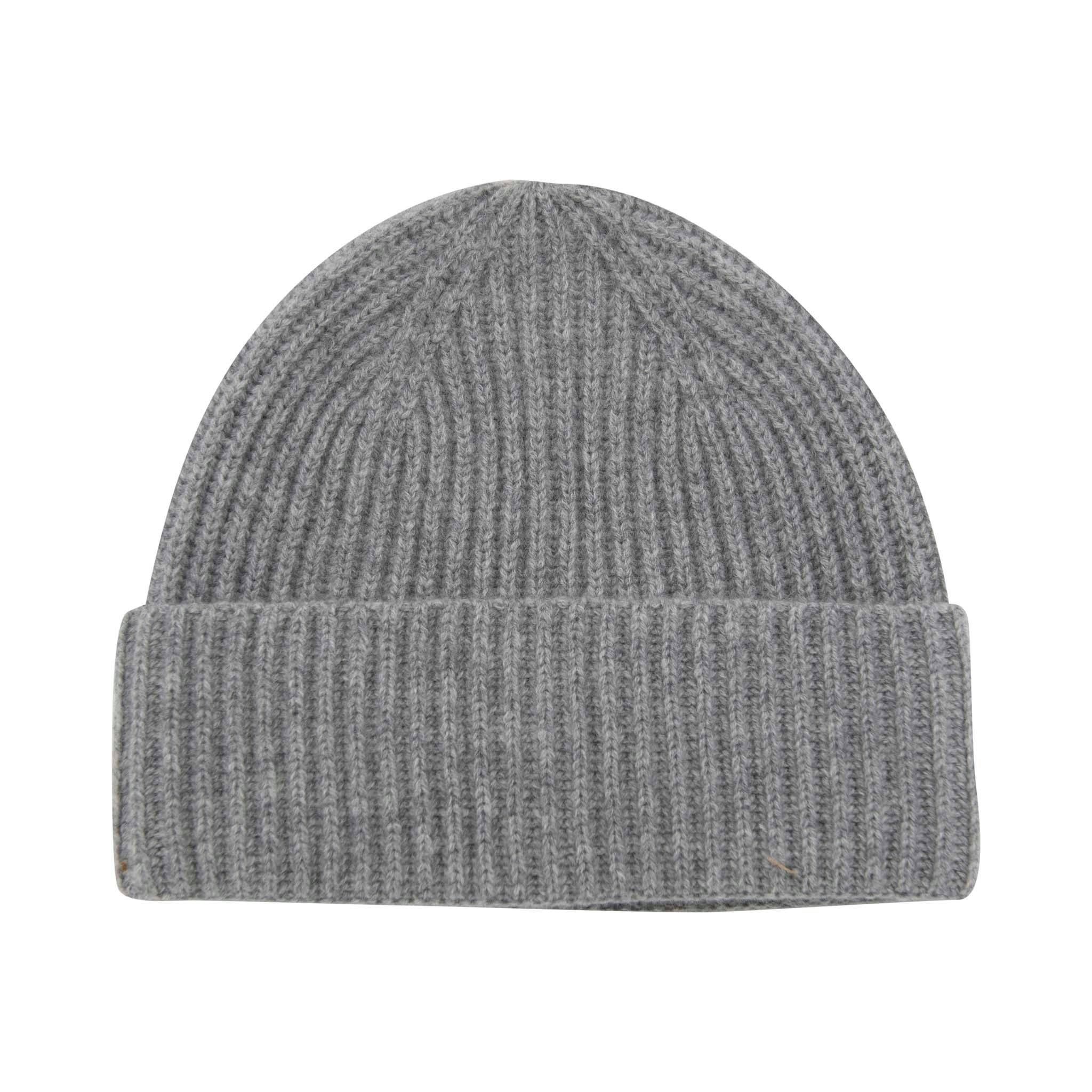 House Of Dalziel Grey Cashmere Rib Beanies - Melange