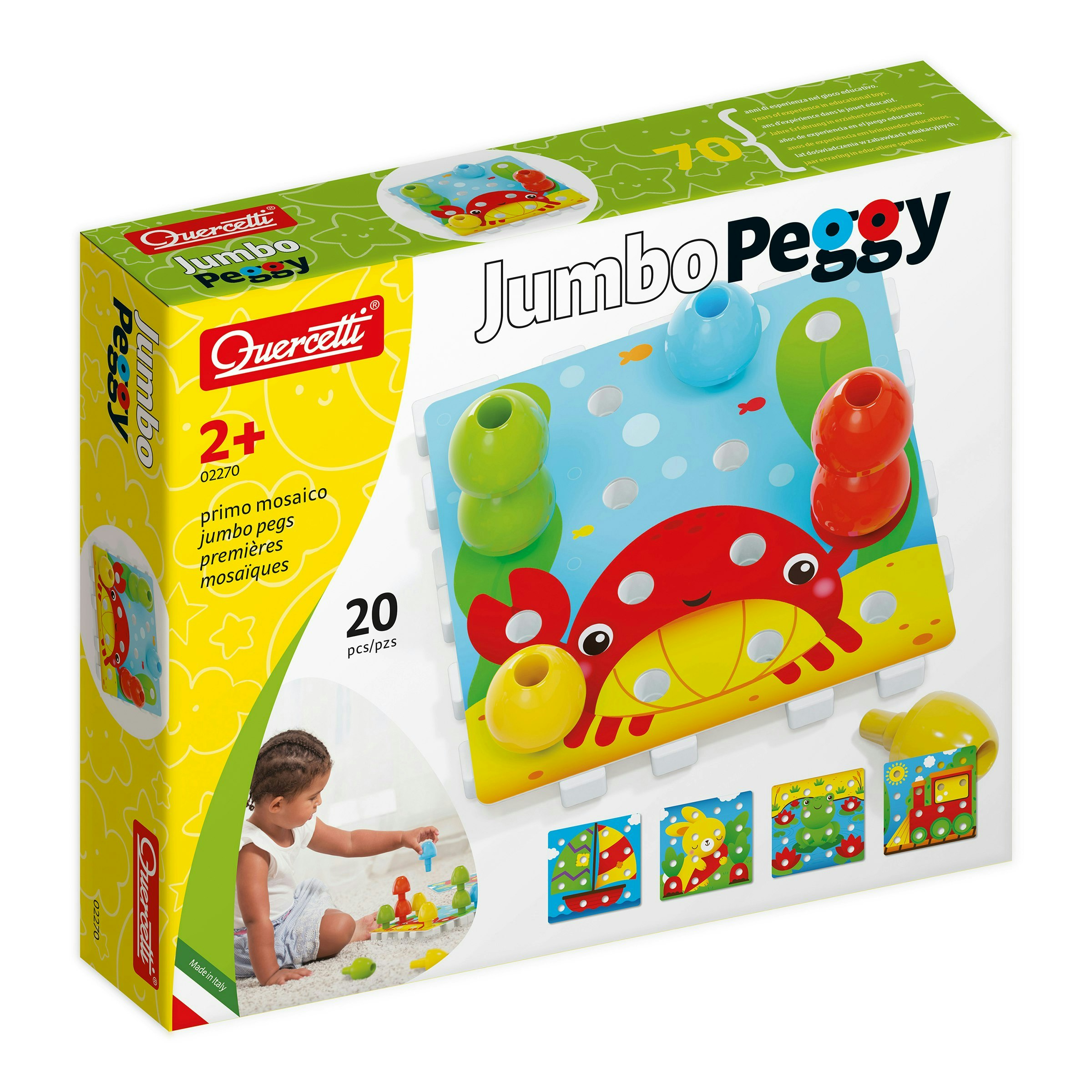 Quercetti Jumbo Peggy - 20 Pieces