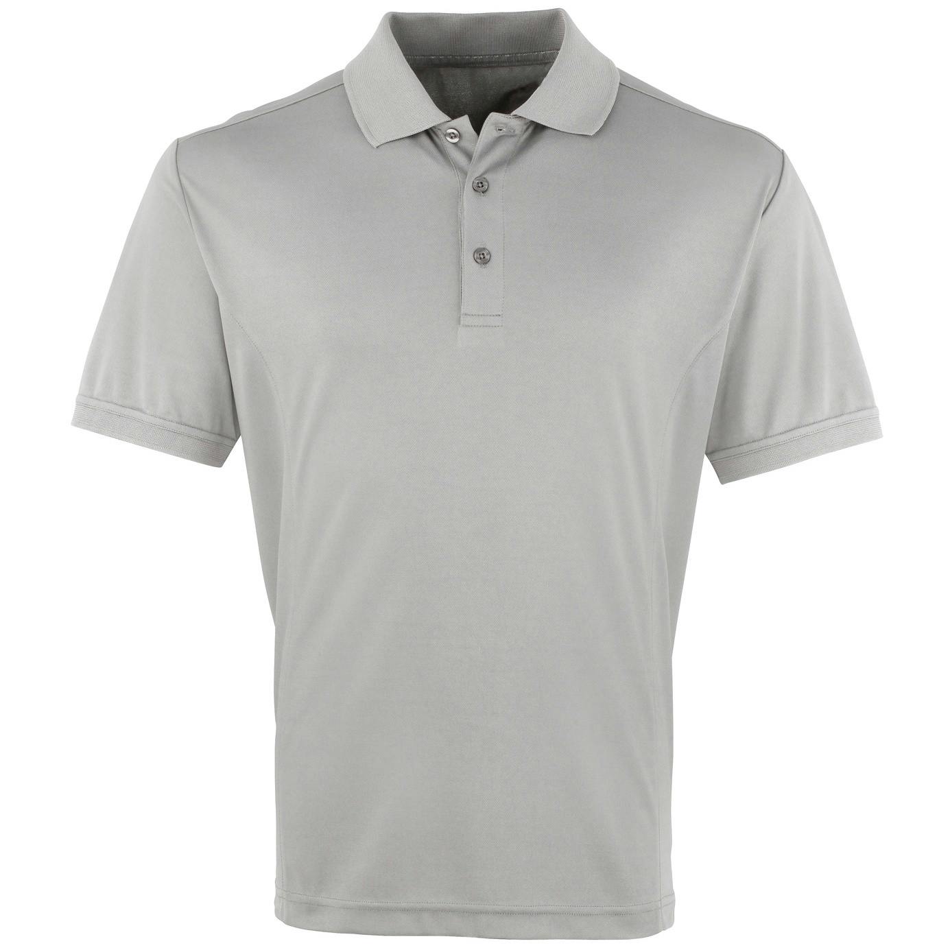 Premier (4Xl, Silver) Mens Coolchecker Pique Short-Sleeved Polo Shirt - Image 3