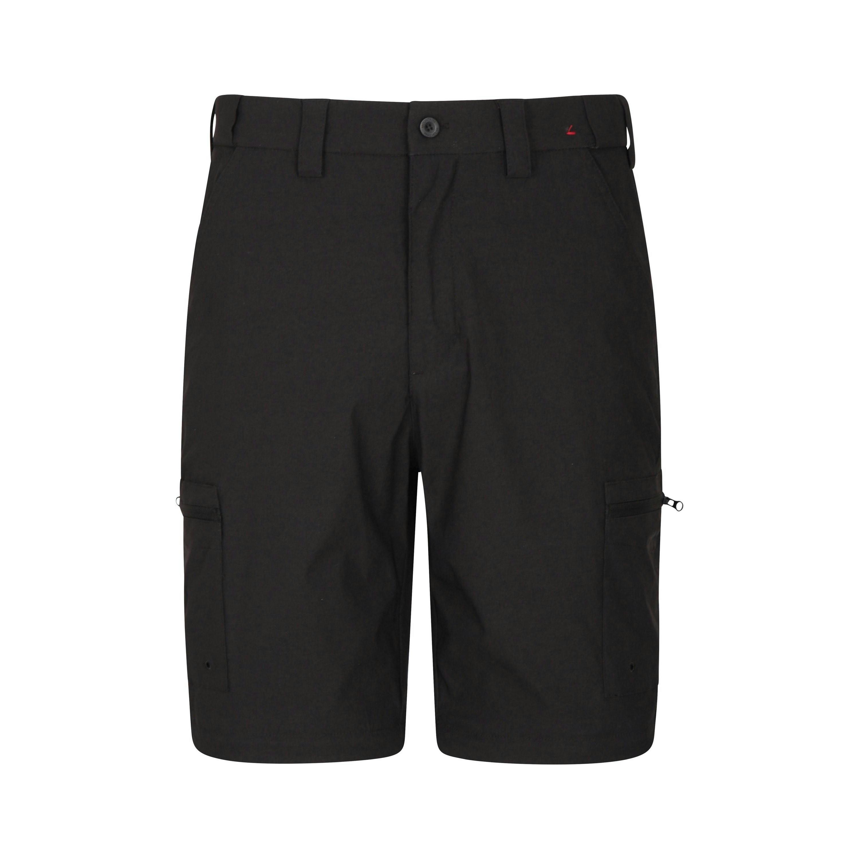 Mountain Warehouse Men's Black Trek Cargo Shorts - 28R - 96% Nylon/4% Elastane