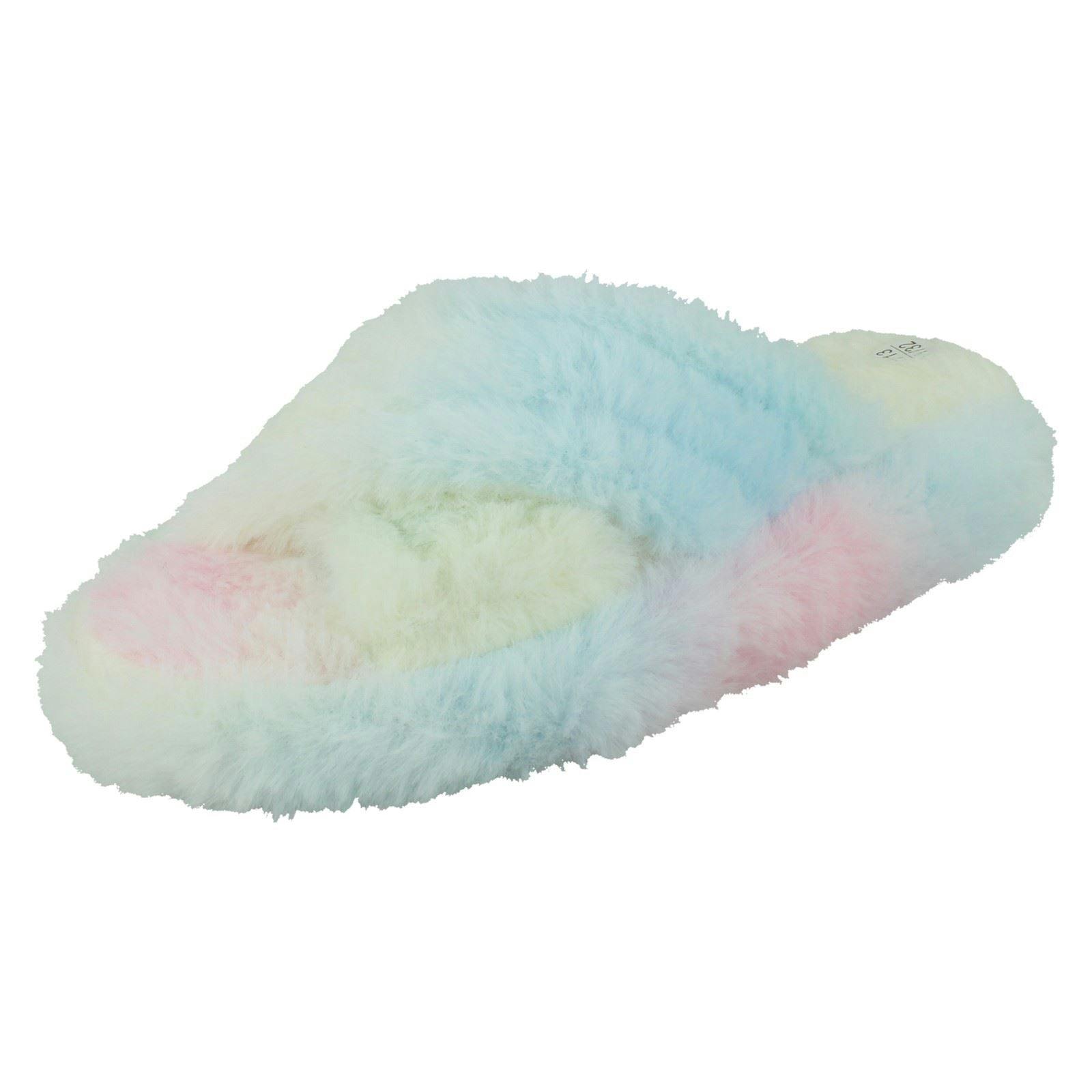 Spot On Girls Casual Mule Slippers - Rainbow - Uk 10/11 Child