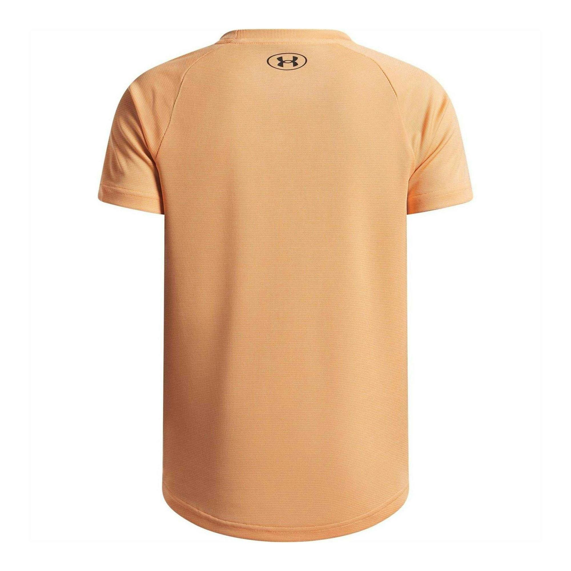 Under Armour Orange/Black Childrens/Kids Tech Logo Regular T-Shirt - 13 Years - 100% Polyester