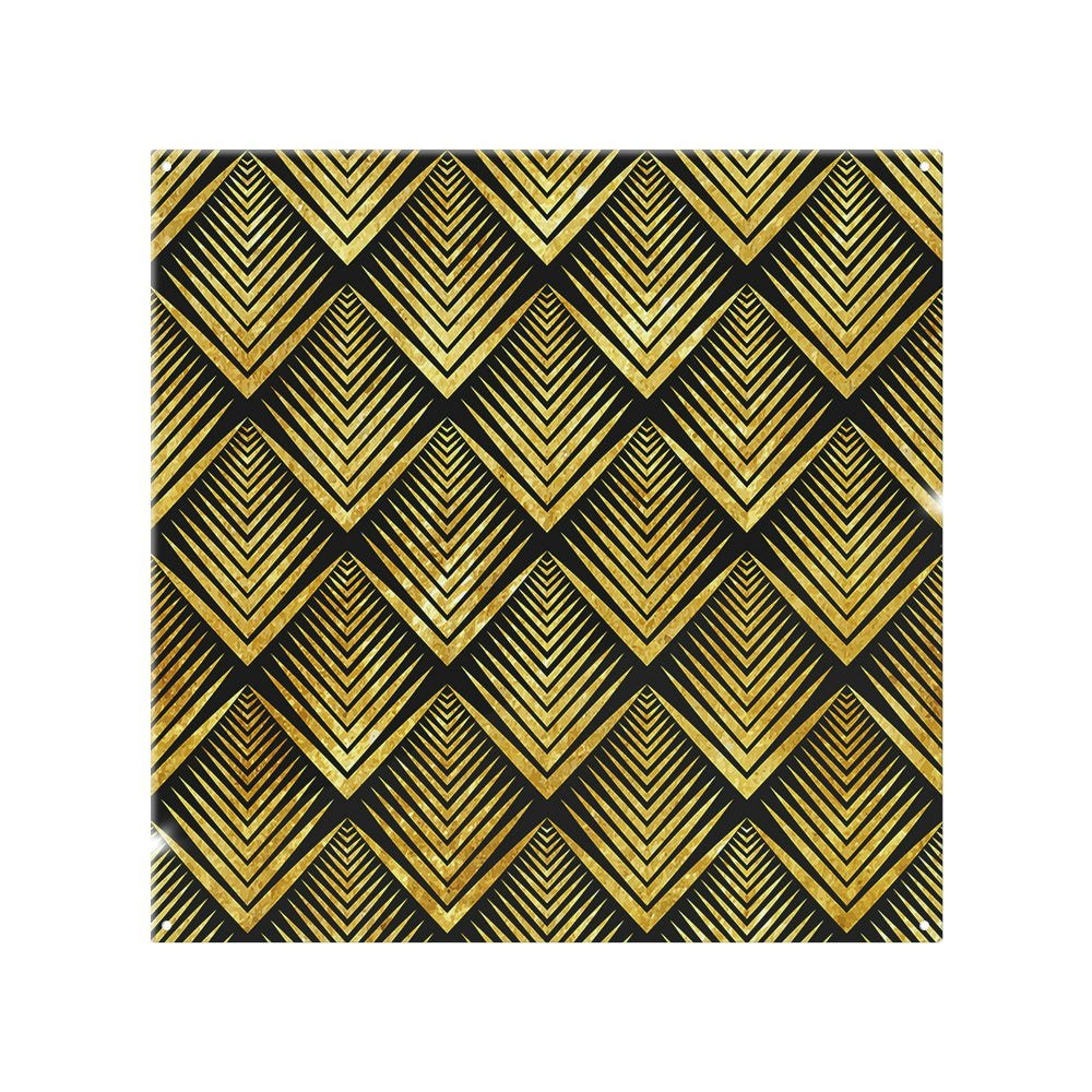 Rackhams Golden Geometric Flower Pattern Splash Back - 70 X 90Cm