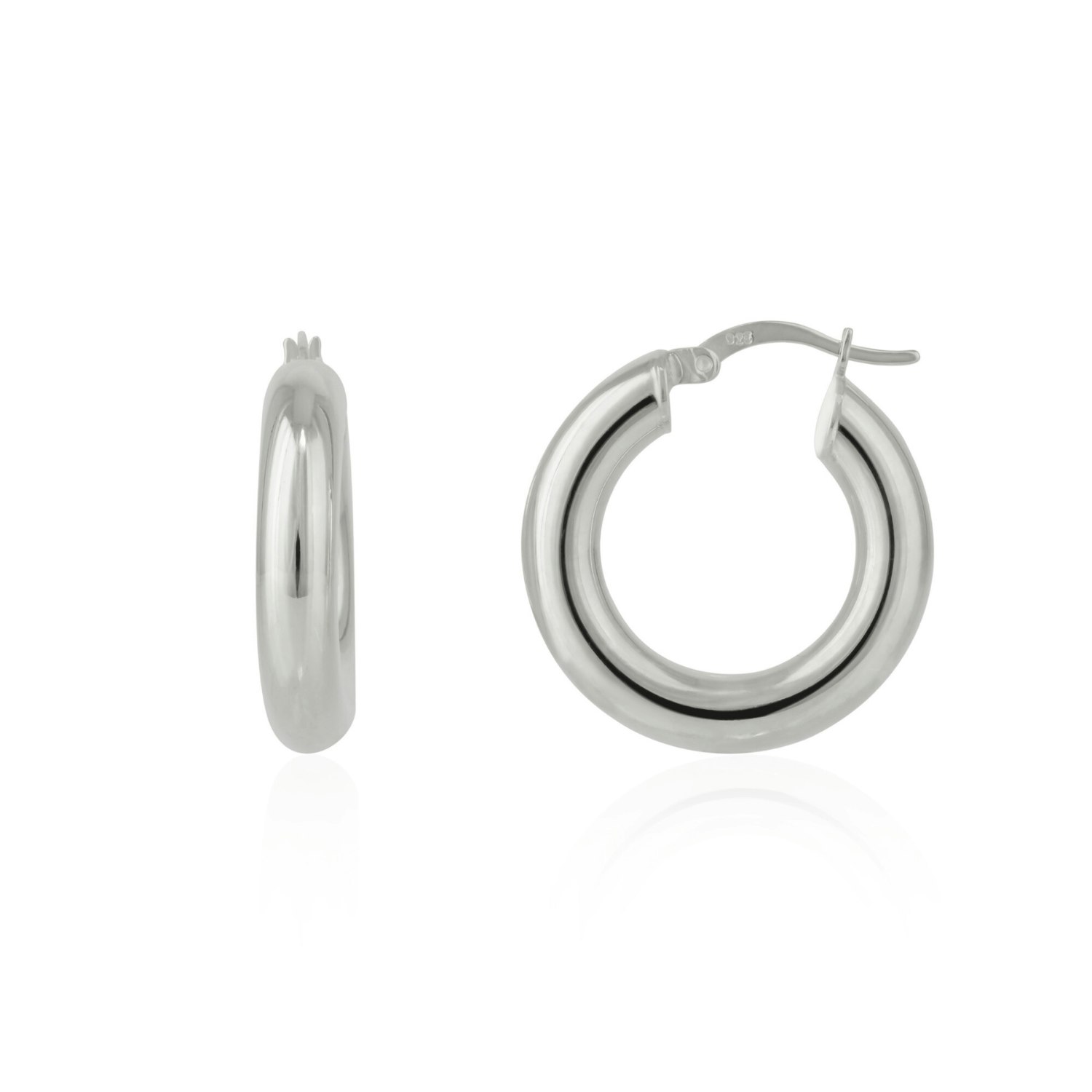 Spero London Silver Chunky Hoop Earrings In Sterling