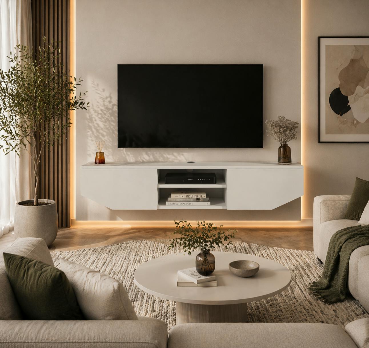 Decorotika Hera Modern Tv Stand Tv Cabinet For Tv's Up To 65" - High Gloss