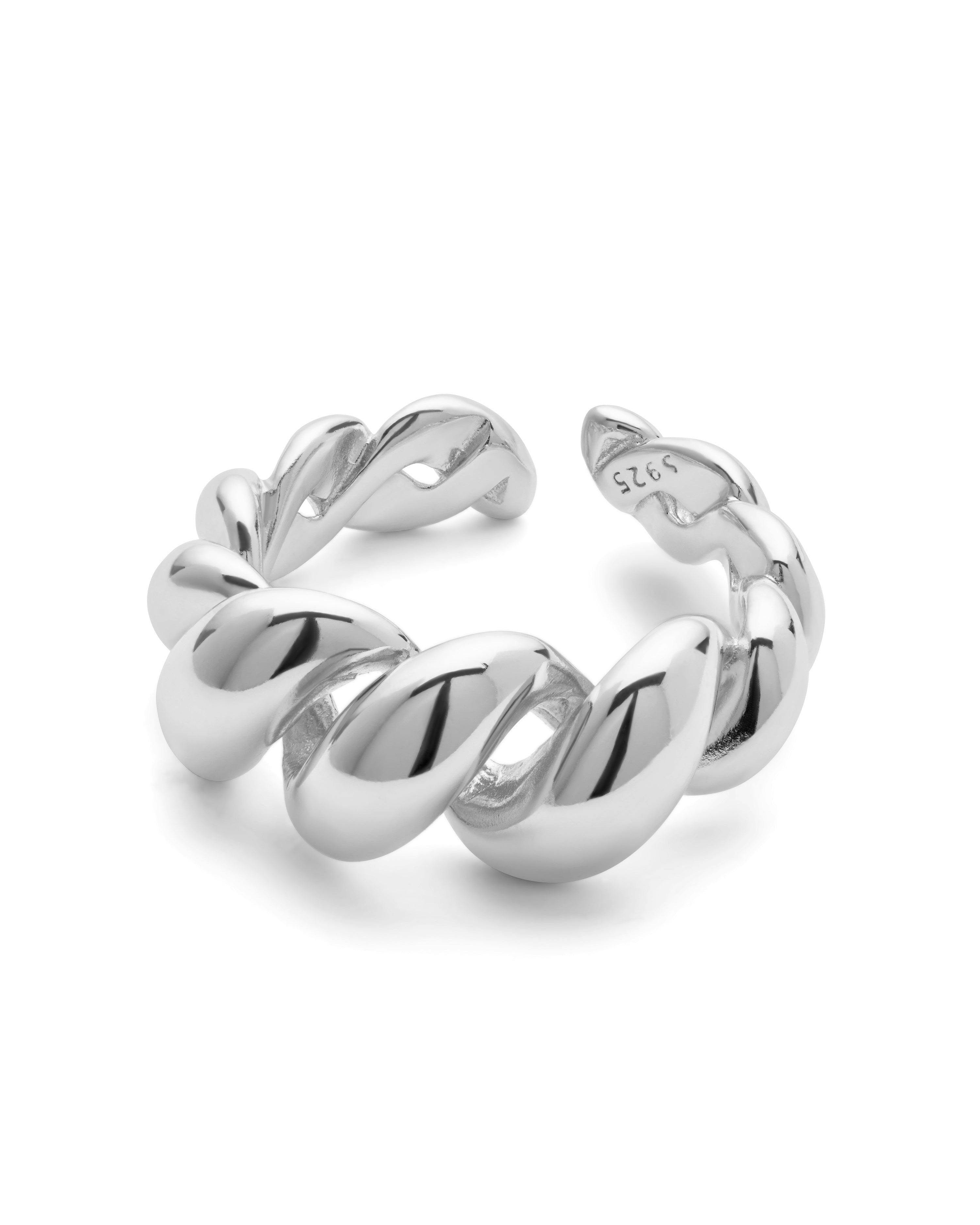 Elk & Bloom Silver Sterling Twist Link Ring - No Thank You