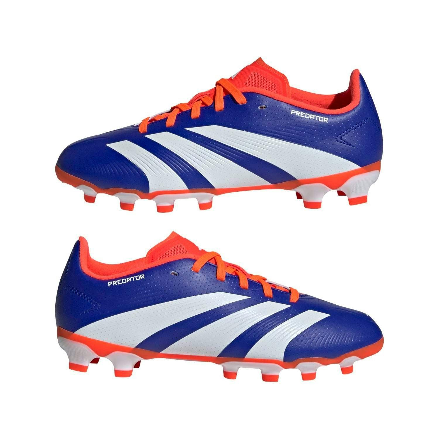 Adidas Boys Blue/White/Red / Girls Junior Football Boots Predator League Mg If6412 - Uk 5.5 Eu 38.5