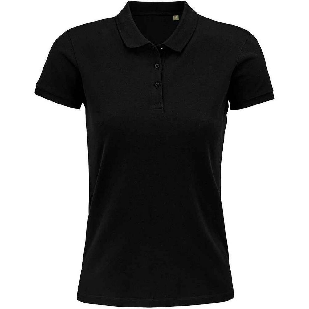 Sol's Women's Black Planet Polo Shirt In | Size: Small - Image 2