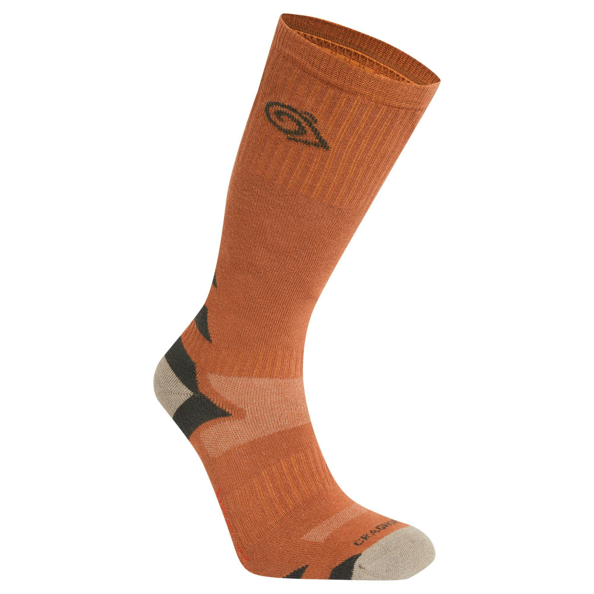 Craghoppers Unisex Red/Black Adult Adventure Insect Repellent Boot Socks - Beach/ Pepper - 3 Uk-5 Uk - Beach/ Pepper - 65% Organic Cotton/21% Polyester/12% Polyamide/2% Elastane