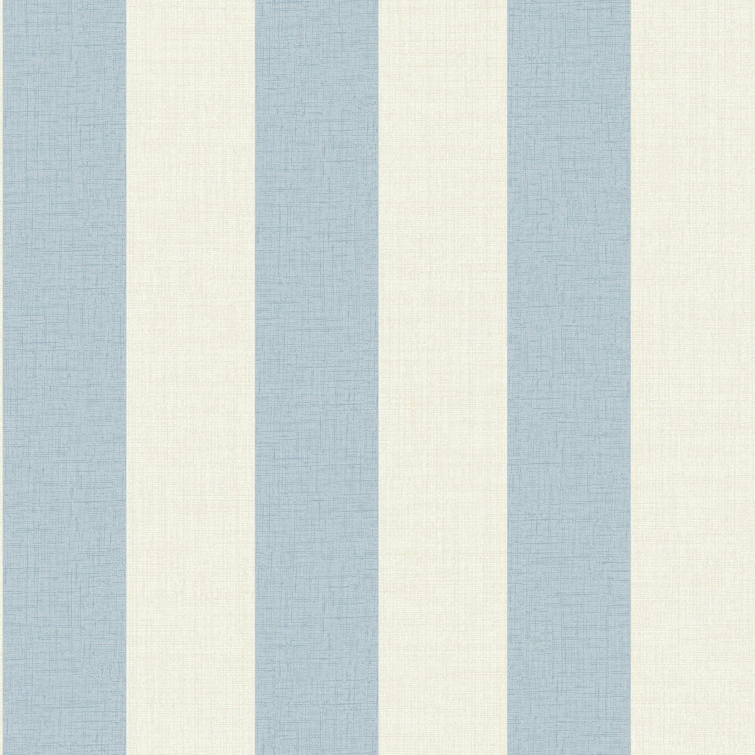 Grandeco Blue Classic Wide Textured Stripe Wallpaper,