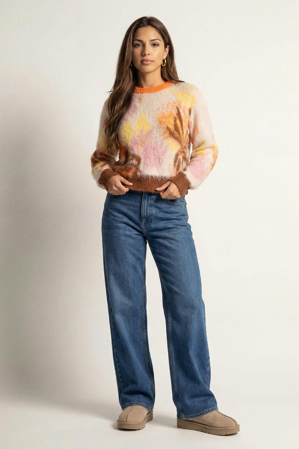 Urban Bliss Abstract Wool-Blend Jumper - S