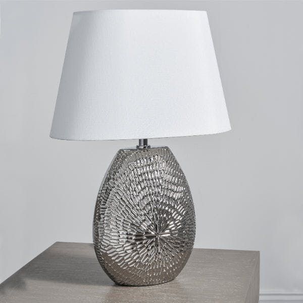Rackhams Silver Caitlin Small Ceramic Table Lamp