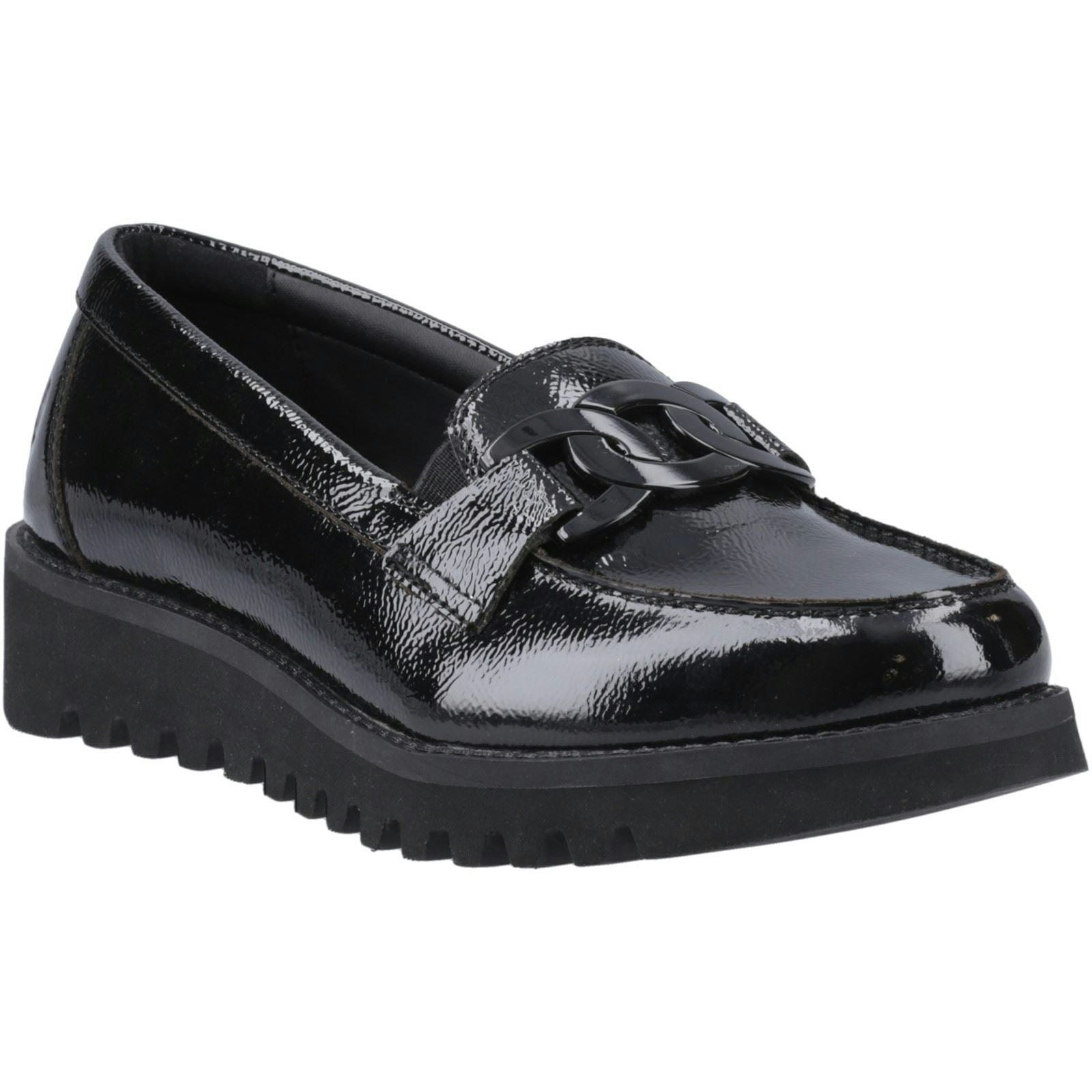 Hush Puppies Girls Black Francis Loafer Patent Leather 'S Loafers - Size 7