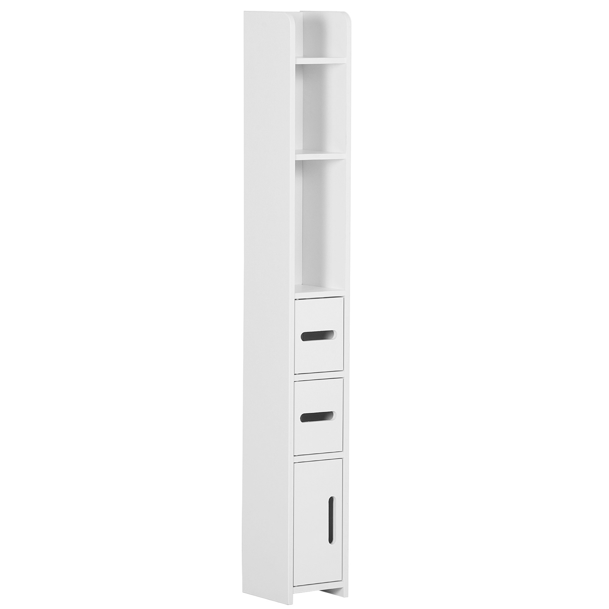 Rackhams White Freestanding Bathroom Cabinet W/ Open Shelves Cupboards, Size 3