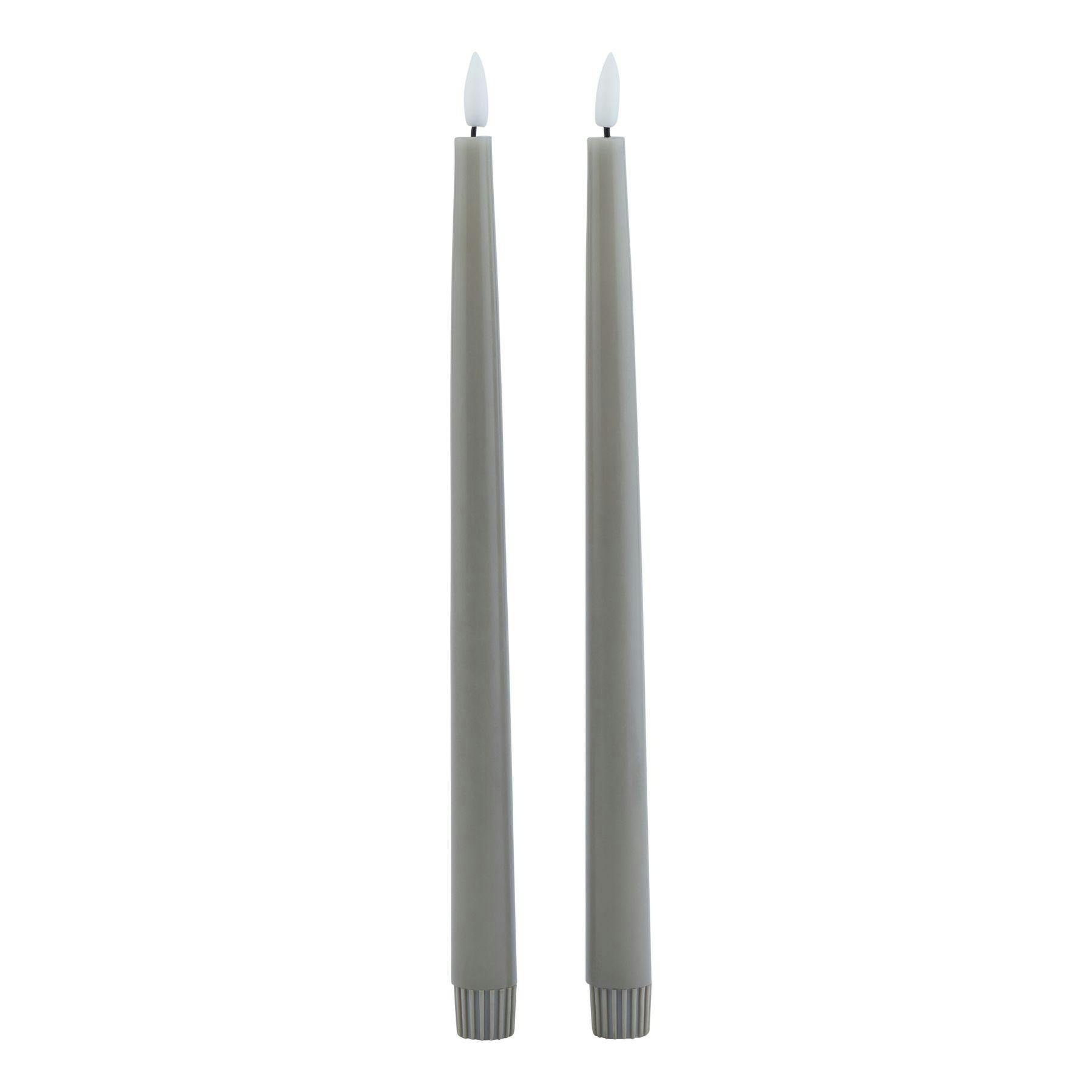 Rackhams Grey Luxe Collection Electric Candle (Pack Of 2) - 25Cm X 2Cm X 2Cm - 100% Mixed
