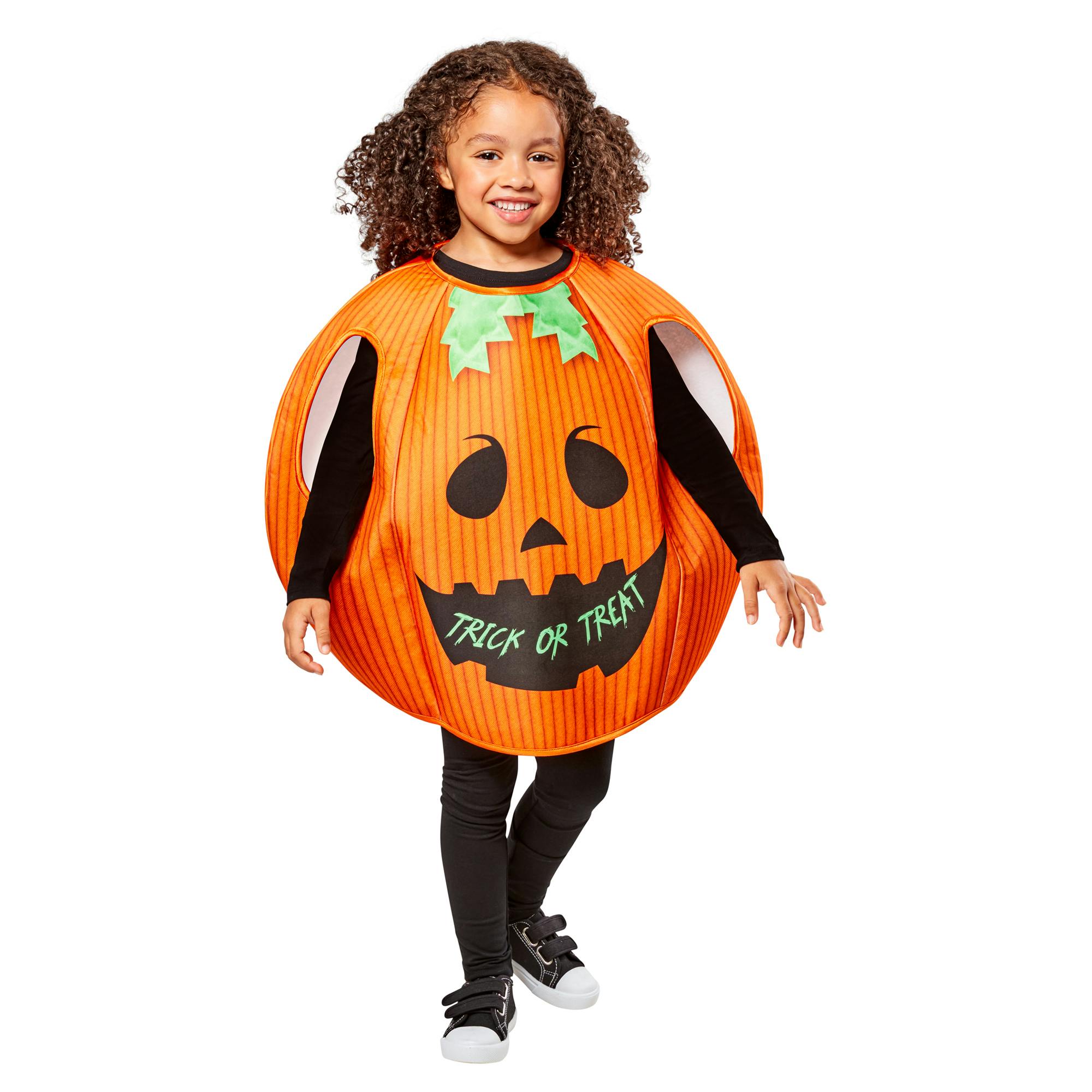 Bristol Novelty Orange/Black/Green Kids Pumpkin Halloween Costume - 2-3 Years