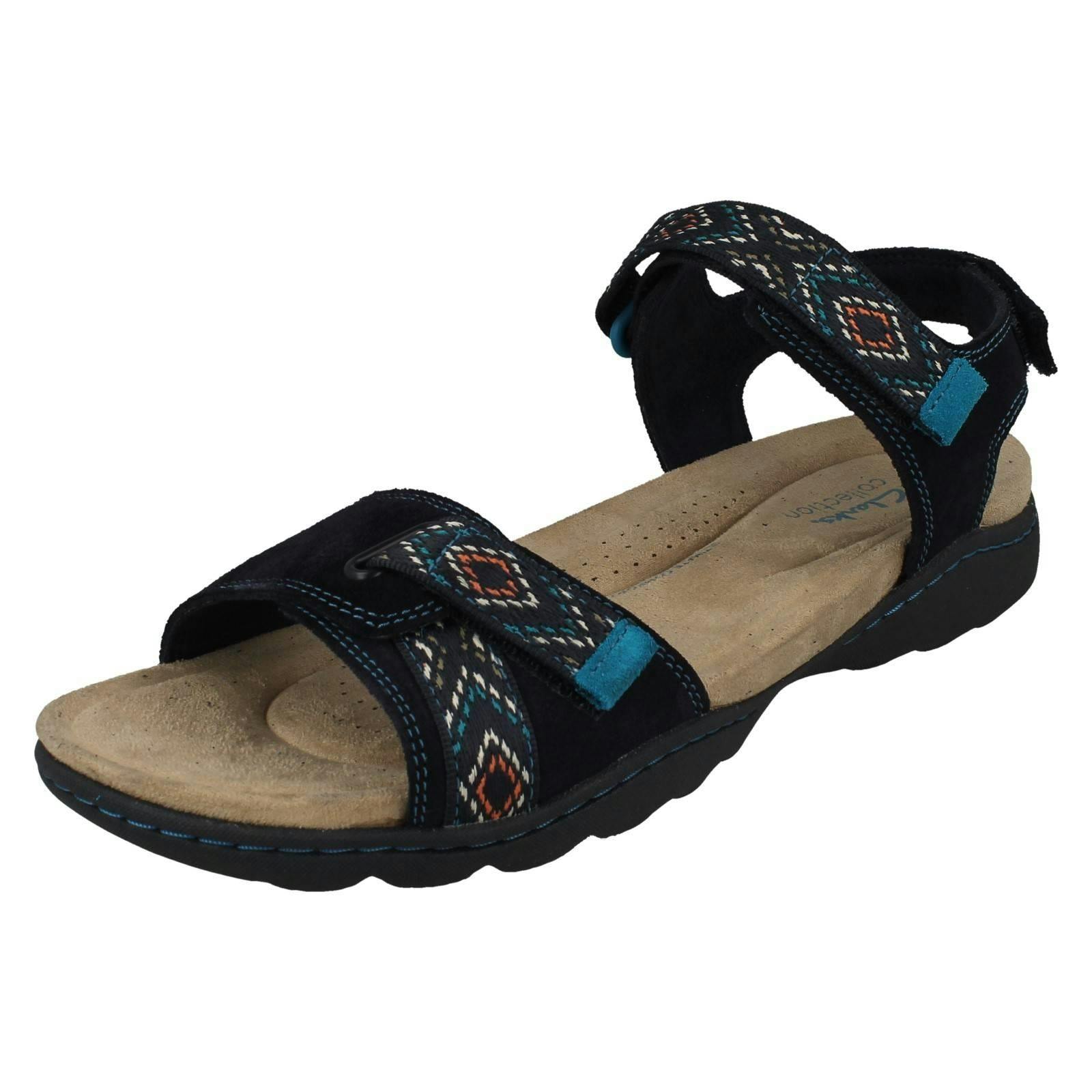 Clarks Women's Sandals With Adjustable Straps Amanda Sprint - Navy - Uk 7