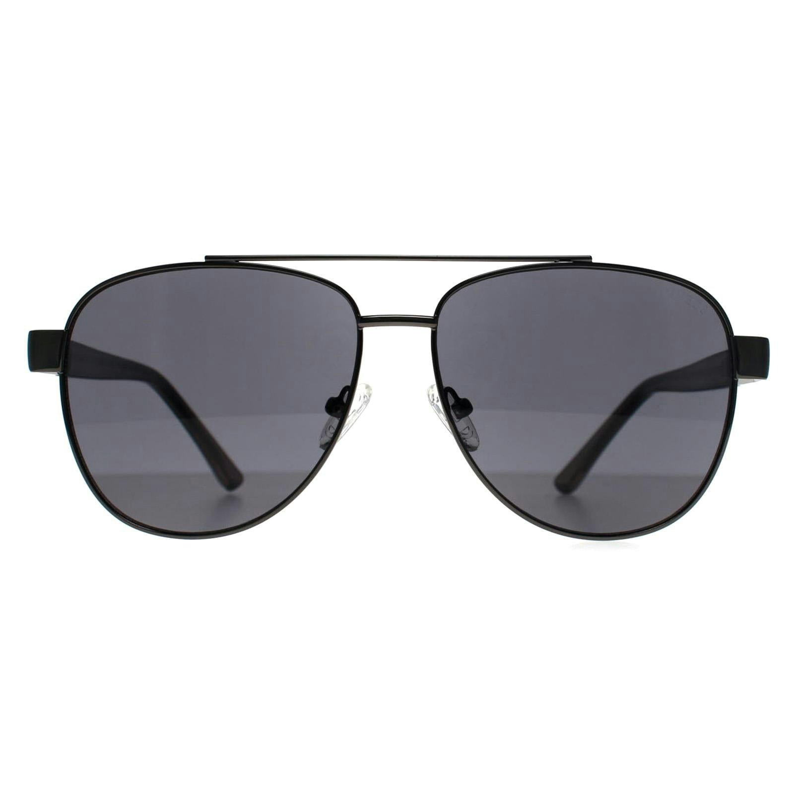 Guess Men's Grey Gf5094 Shiny Gunmetal Sunglasses