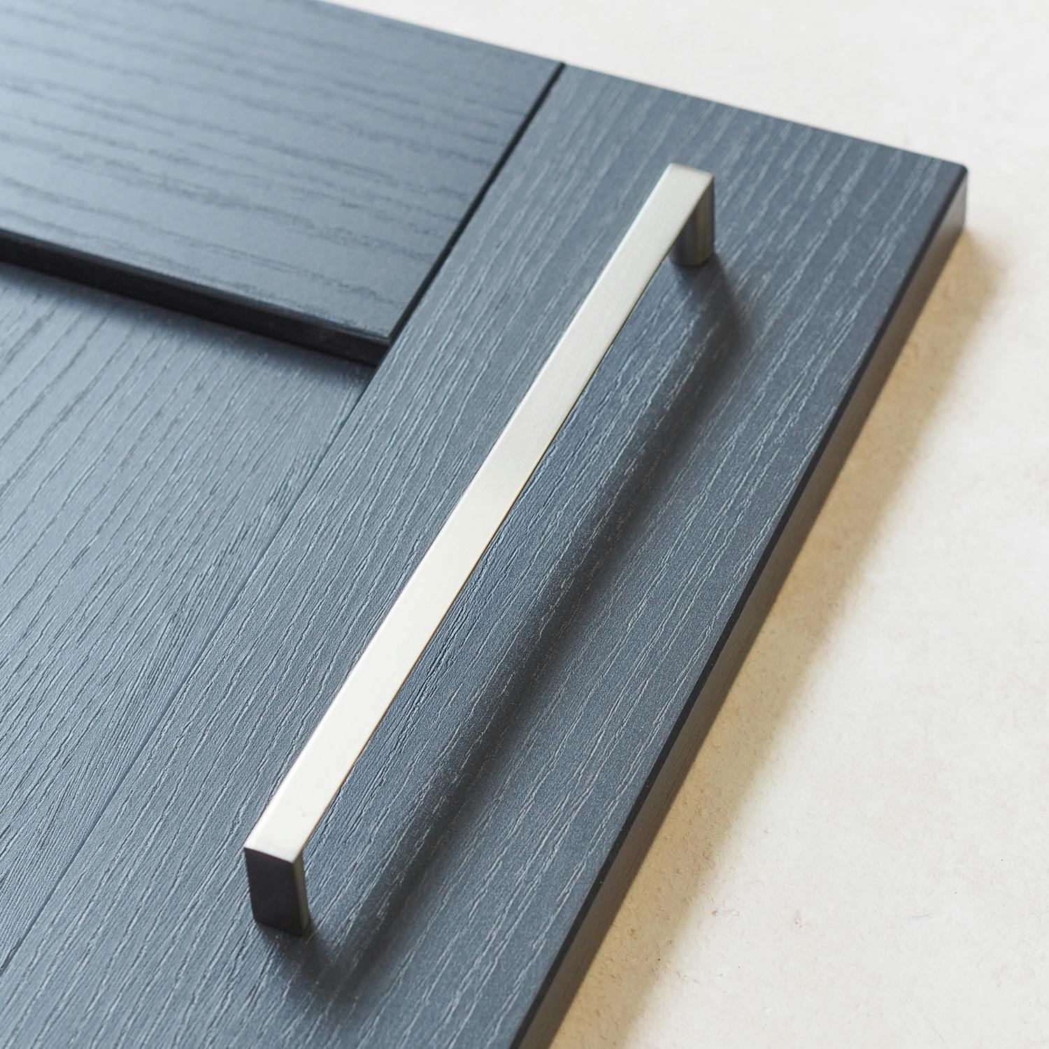 Rackhams Brushed Nickel Square D Handles - 224Mm Handle