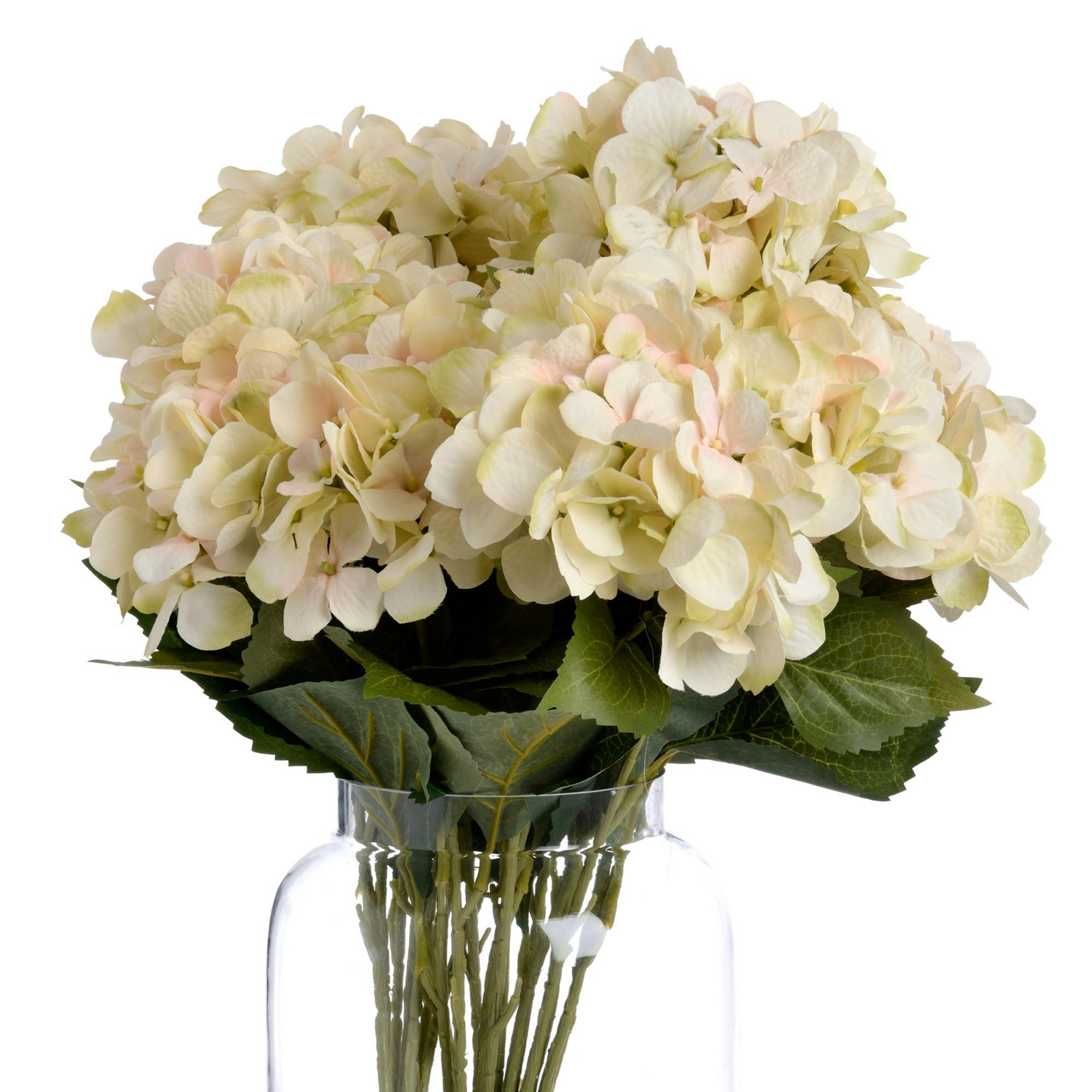 Hill Interiors Faux Hydrangea Bouquet - Cream/Green - Image 3