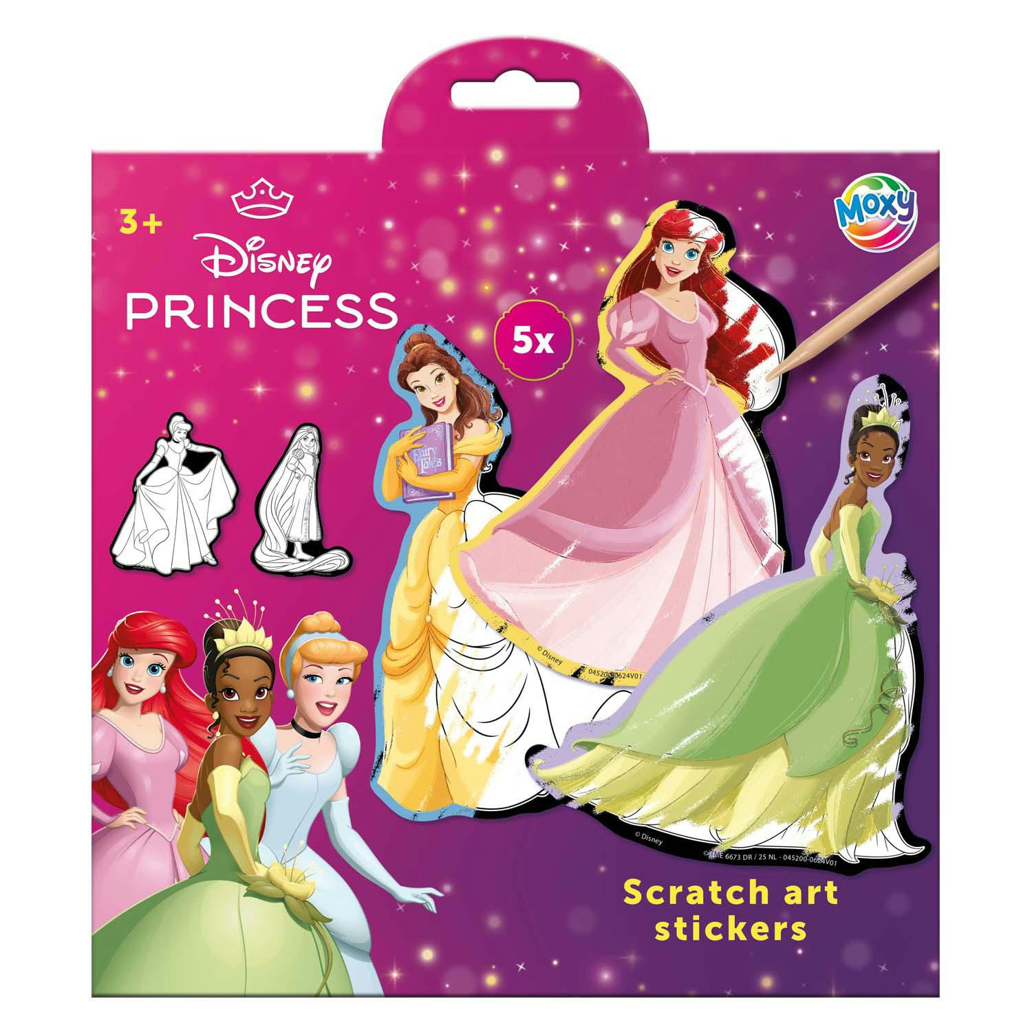 Totum Pink Disney Princess Scratch Art Stickers - Multi - Plastic