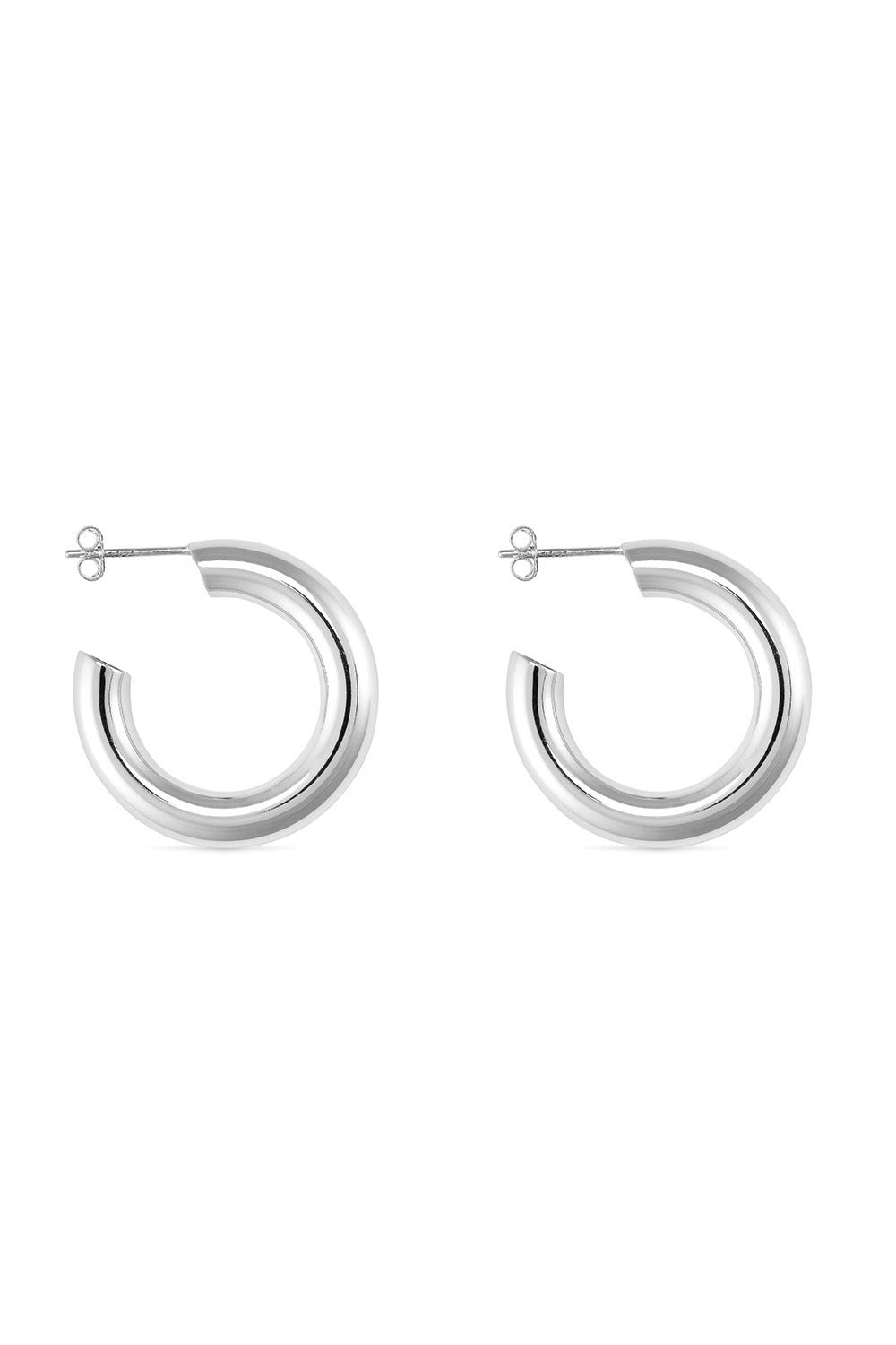 Elk & Bloom Silver Chunky Sterling Hoop Earrings - Yes, Please