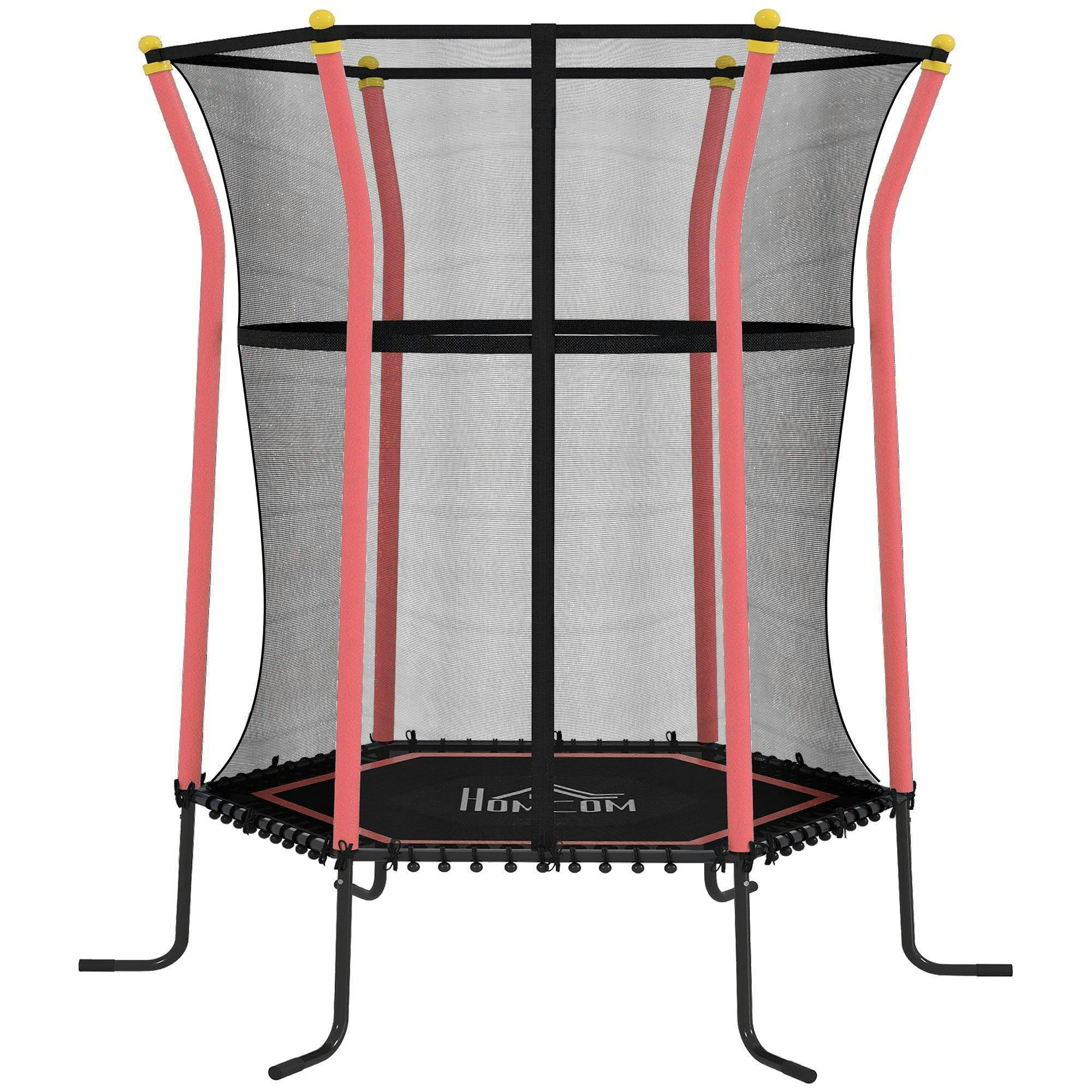 Bobobiy Red Kids Trampoline Mini Bouncer With Enclosure Safety Net For Ages 3-10 Years