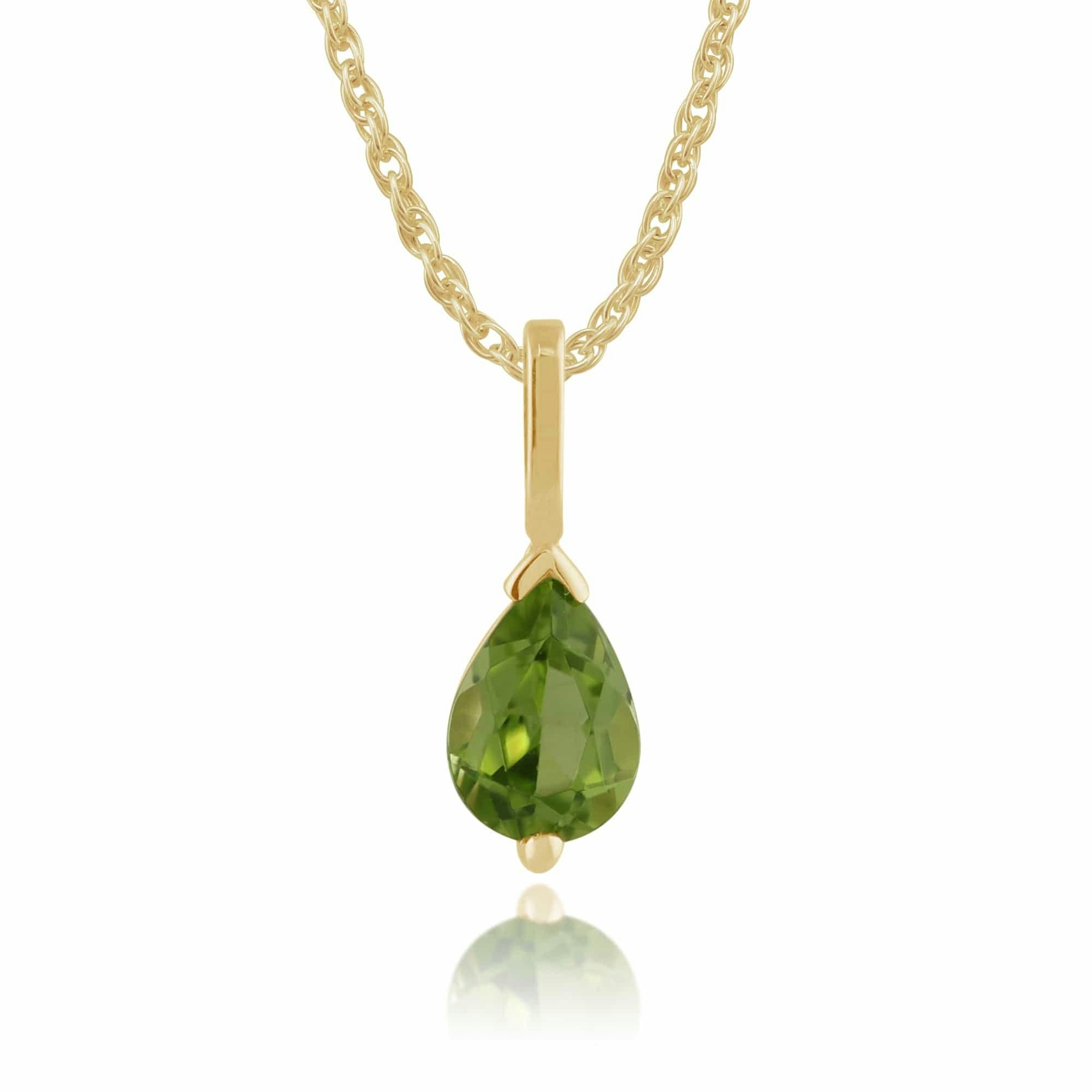 Gemondo Yellow/Gold Classic Pear Peridot Pendant In 9Ct