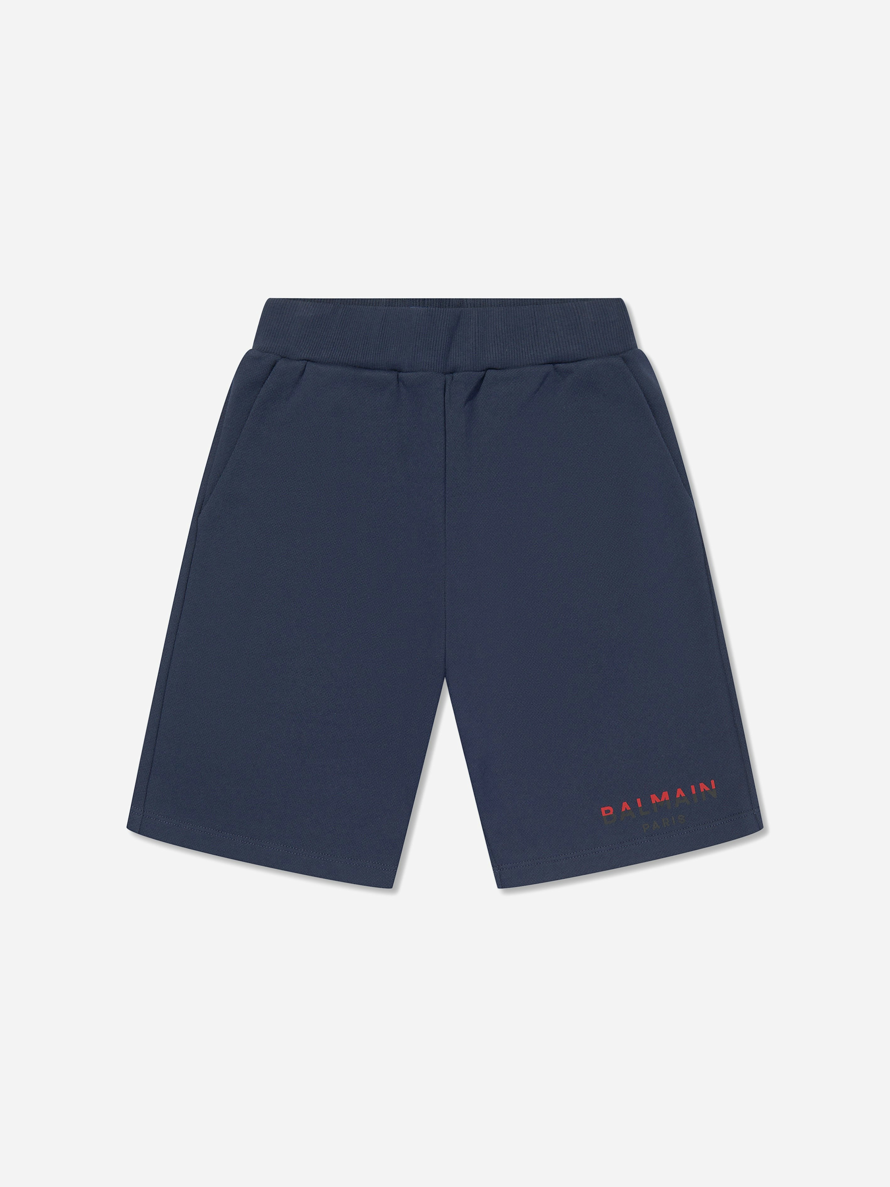 Balmain Boys Blue Logo Jersey Shorts In - 4 Yrs
