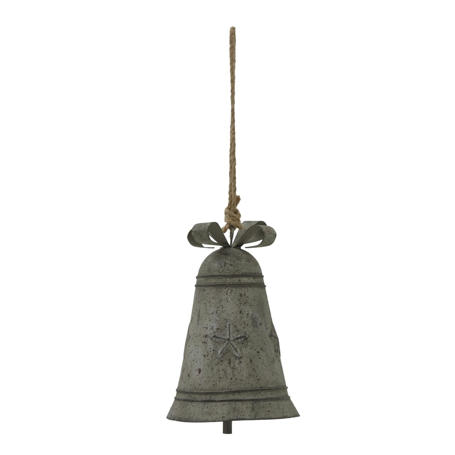 Rackhams Silver Rustic Bell Christmas Hanging Decoration - 100% Mixed - 18Cm X 10Cm X 10Cm