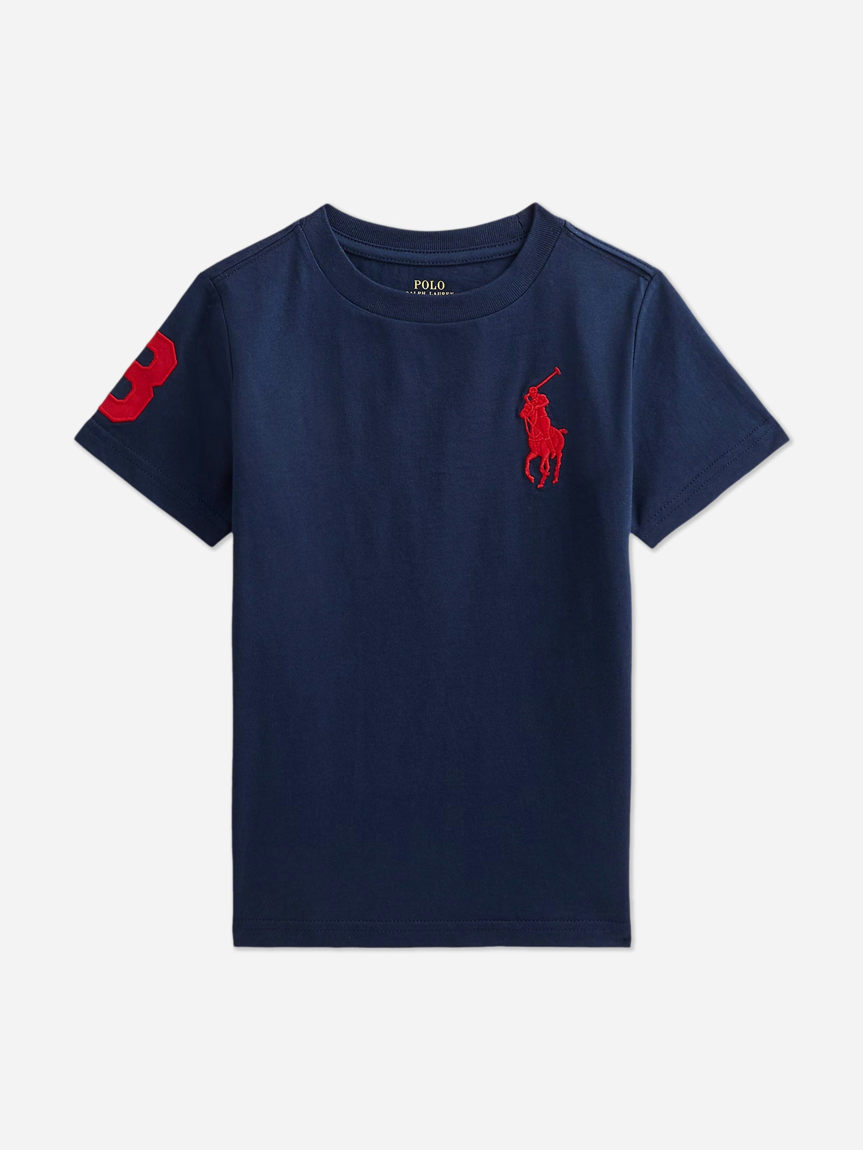 Ralph Lauren Kids Boys Blue Ralph Lauren Jersey Logo T-Shirt In Navy - 4 Yrs