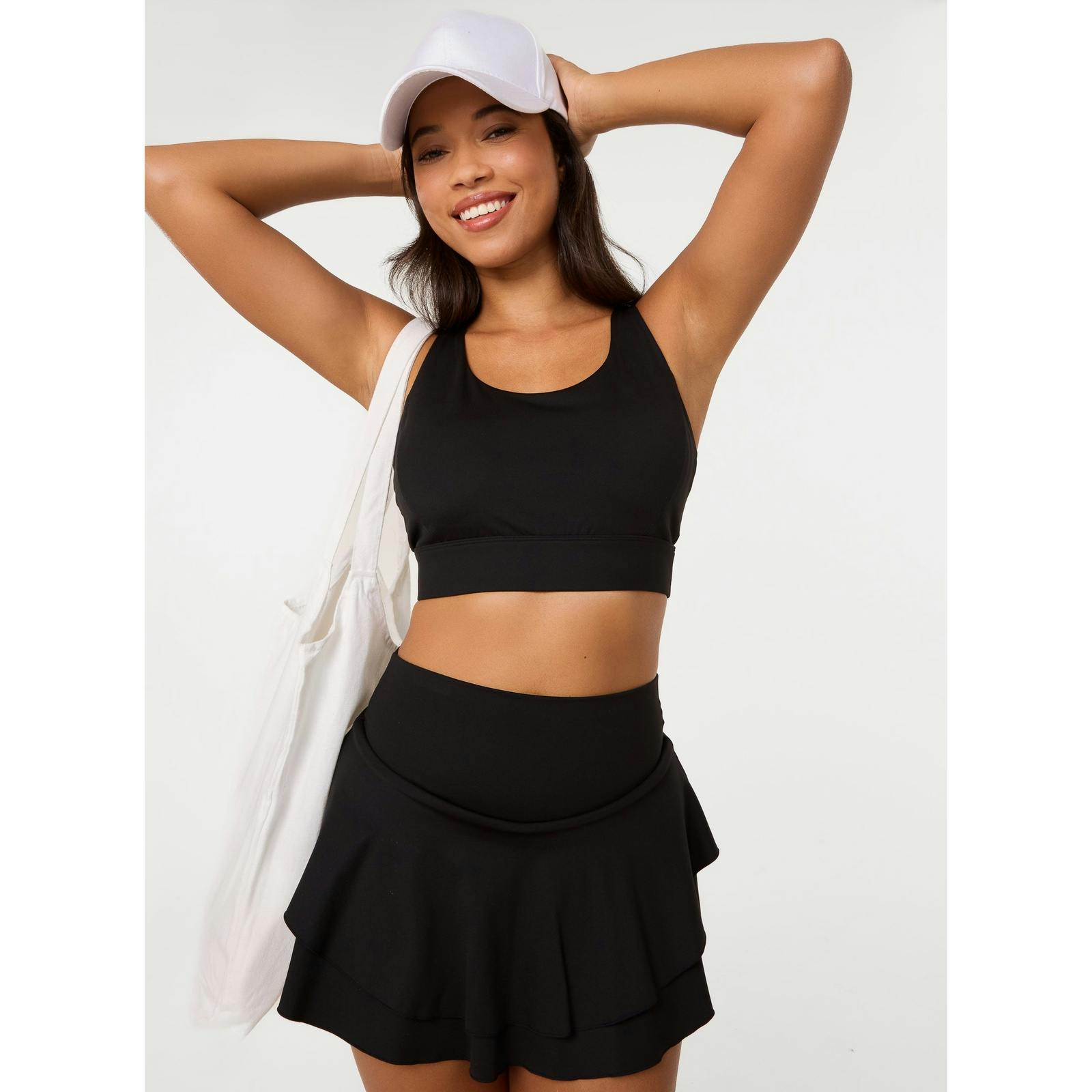 Pink Vanilla Pink/Black Vanilla Crossback Active Crop Top - S