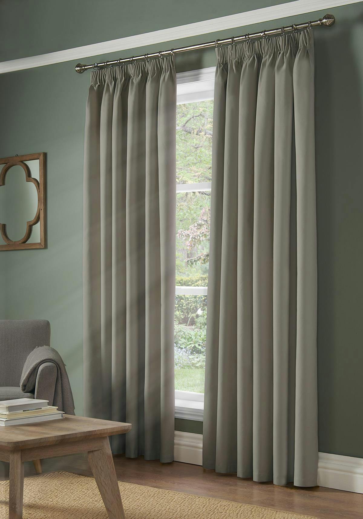 Rackhams Silver Pencil Pleat Blackout Curtains - 168Cm Width X 229Cm Drop