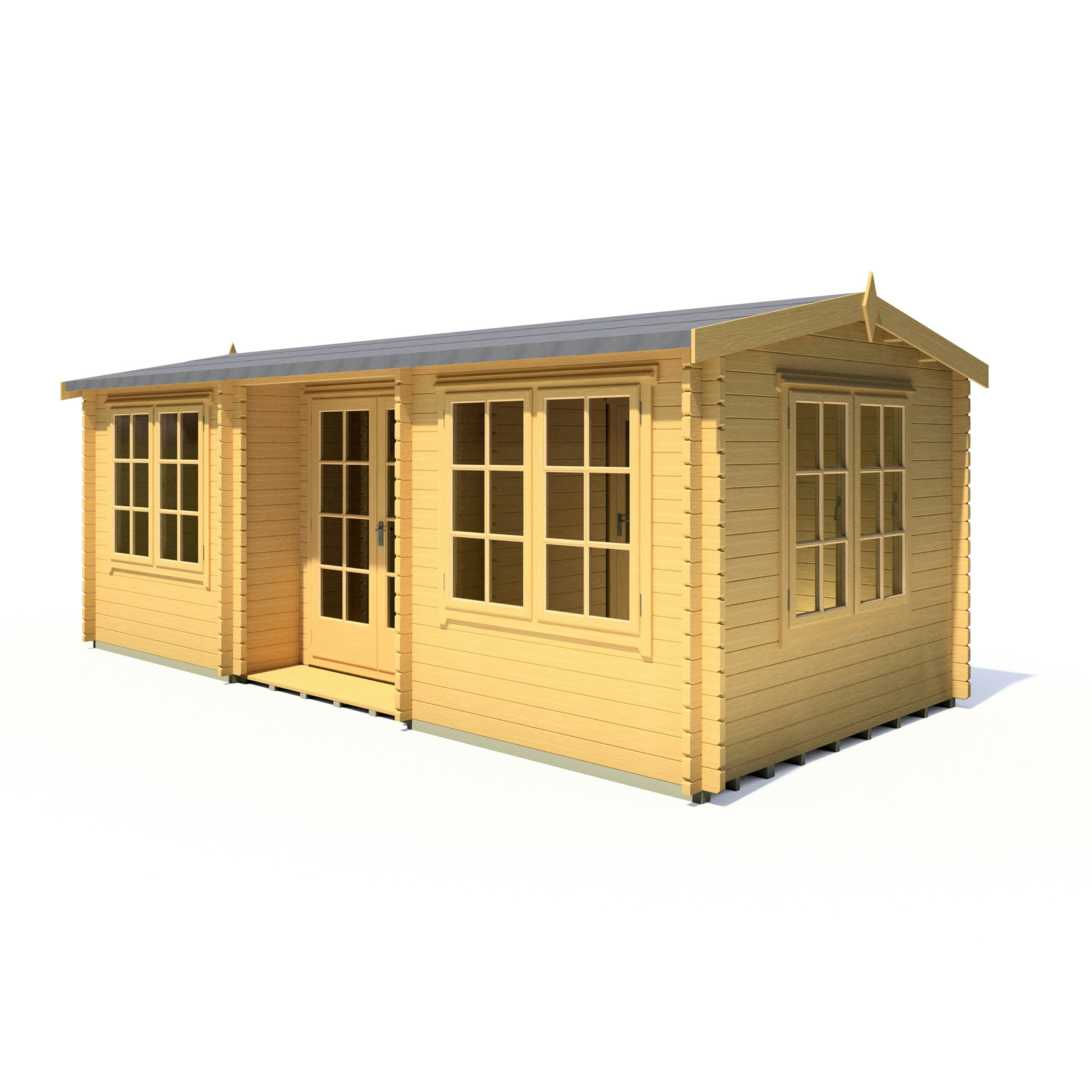 Rackhams Light Elveden 10X20 Mulitroom Log Cabin 44Mm Cladding
