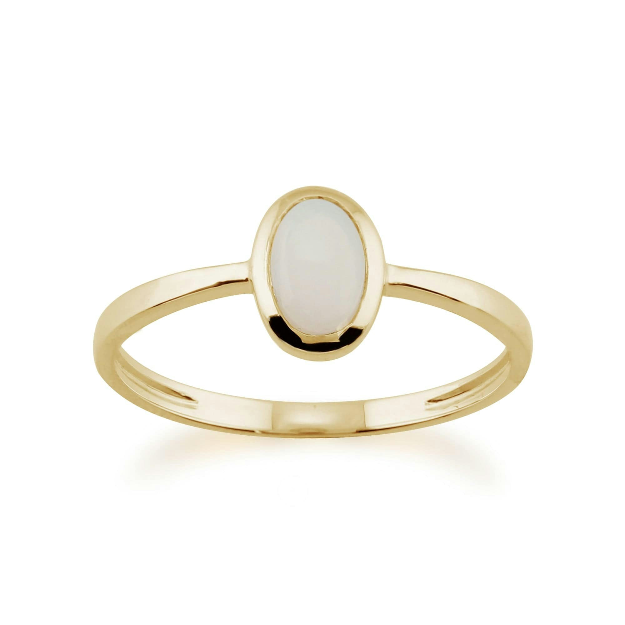 Gemondo Yellow/Gold Classic Oval Opal Ring In 9Ct - Q