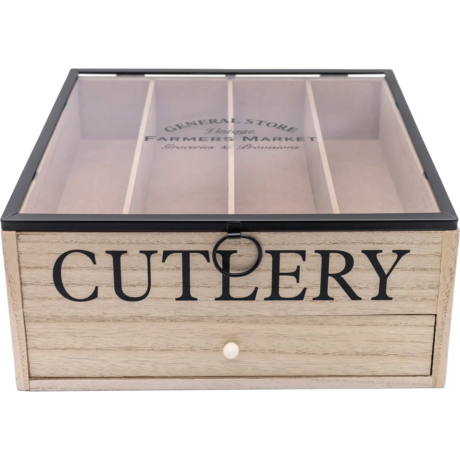 Rackhams 5-Compartment Cutlery & Utensil Organiser With Drawer
