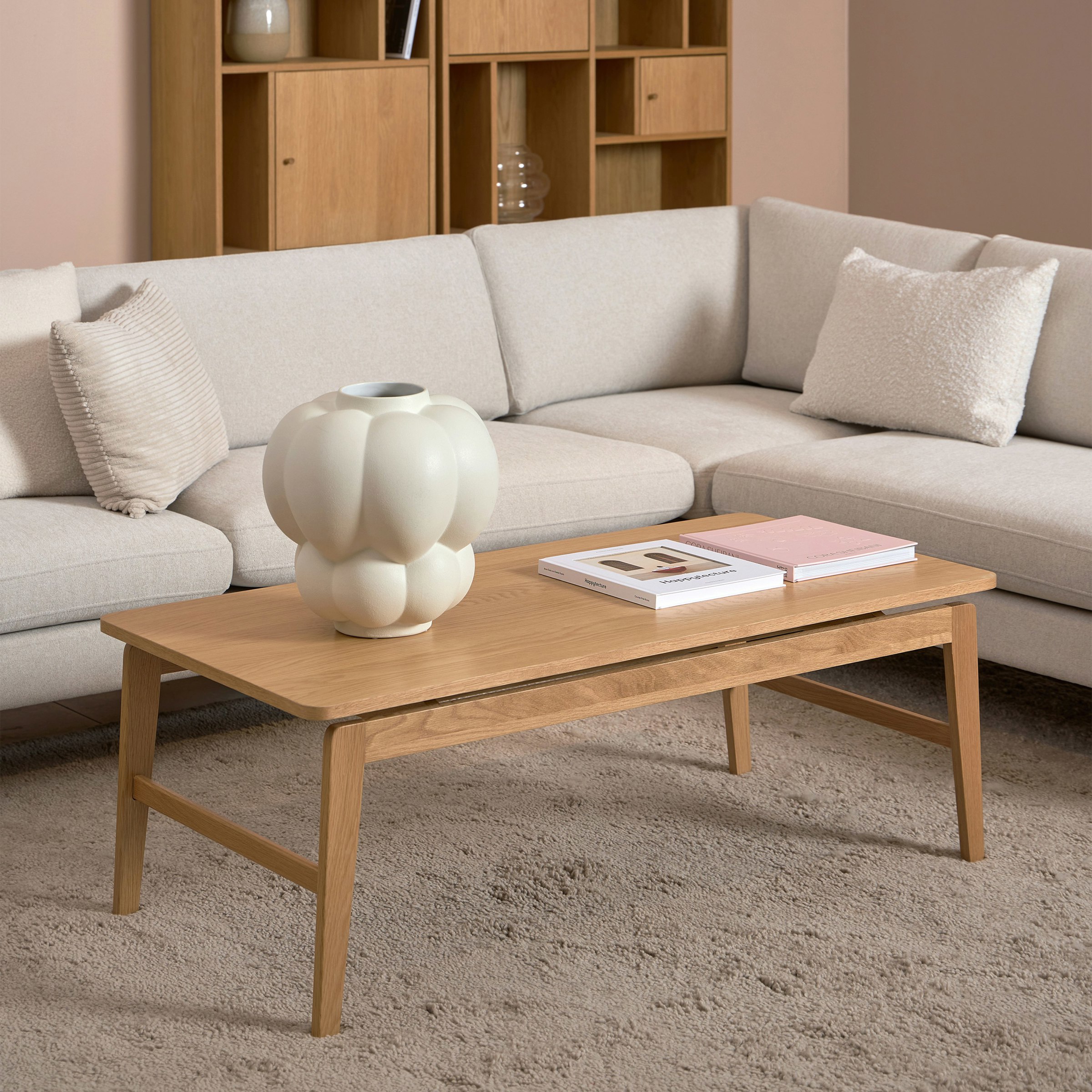 Furniture To Go Brown Essex Rectangular Coffee Table - 1 - Oak