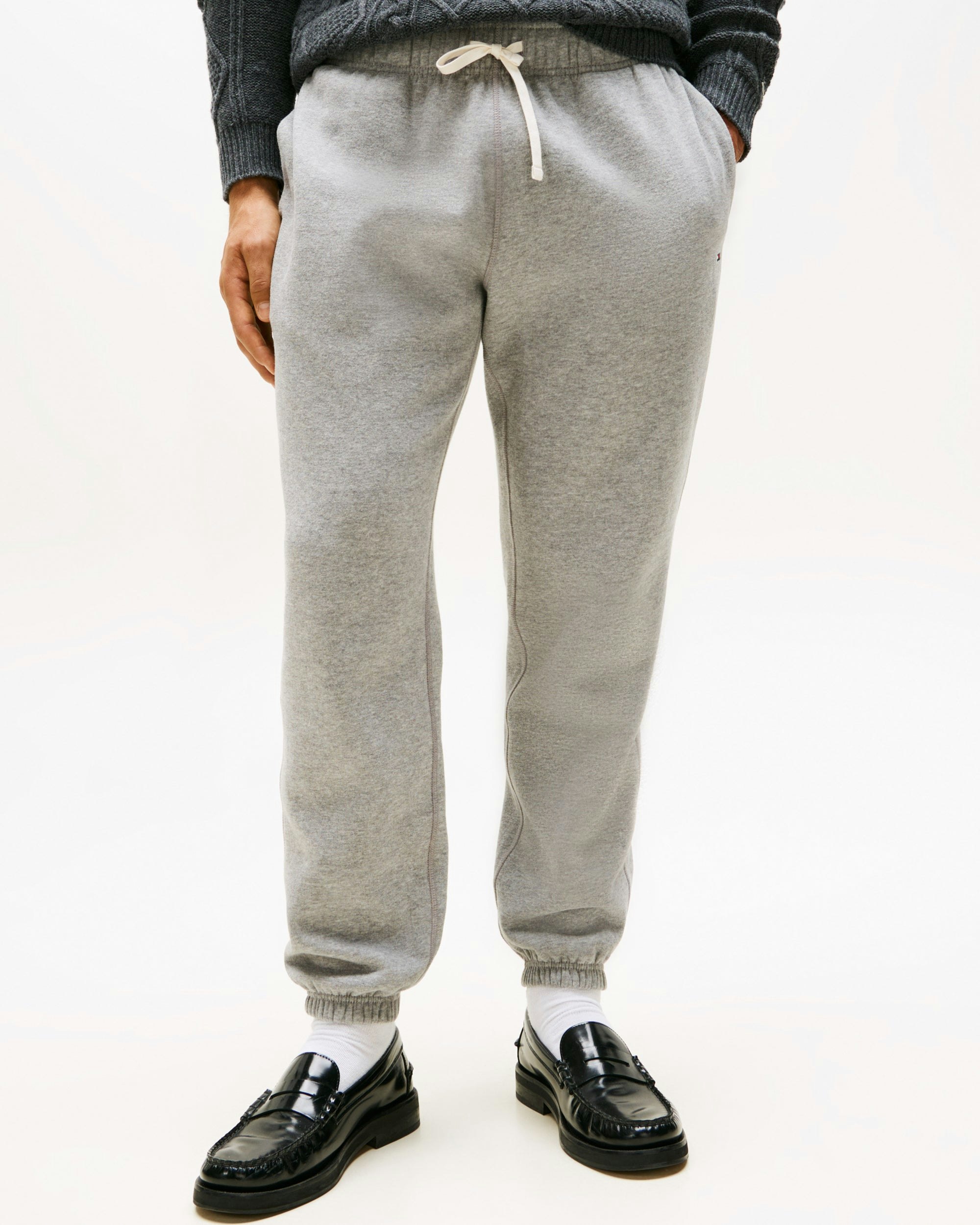 Tommy Hilfiger Men's Grey Essential Fleece Sweatpants - Medium Heather - Medium Heather - Xl