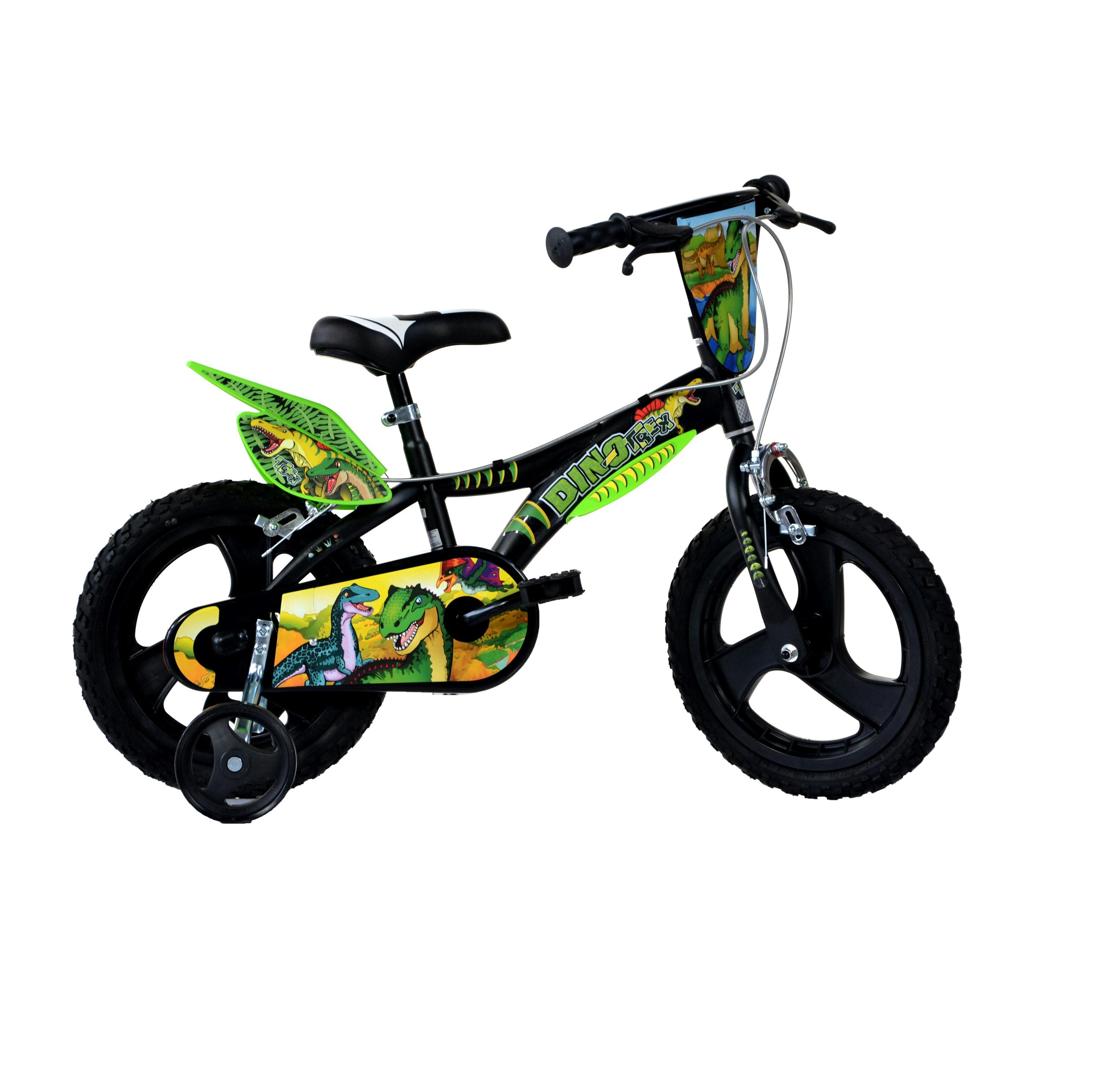 Dino Bikes Black/Green Dinosaur 14" Bicycle - 14 Inch - 4 To 7