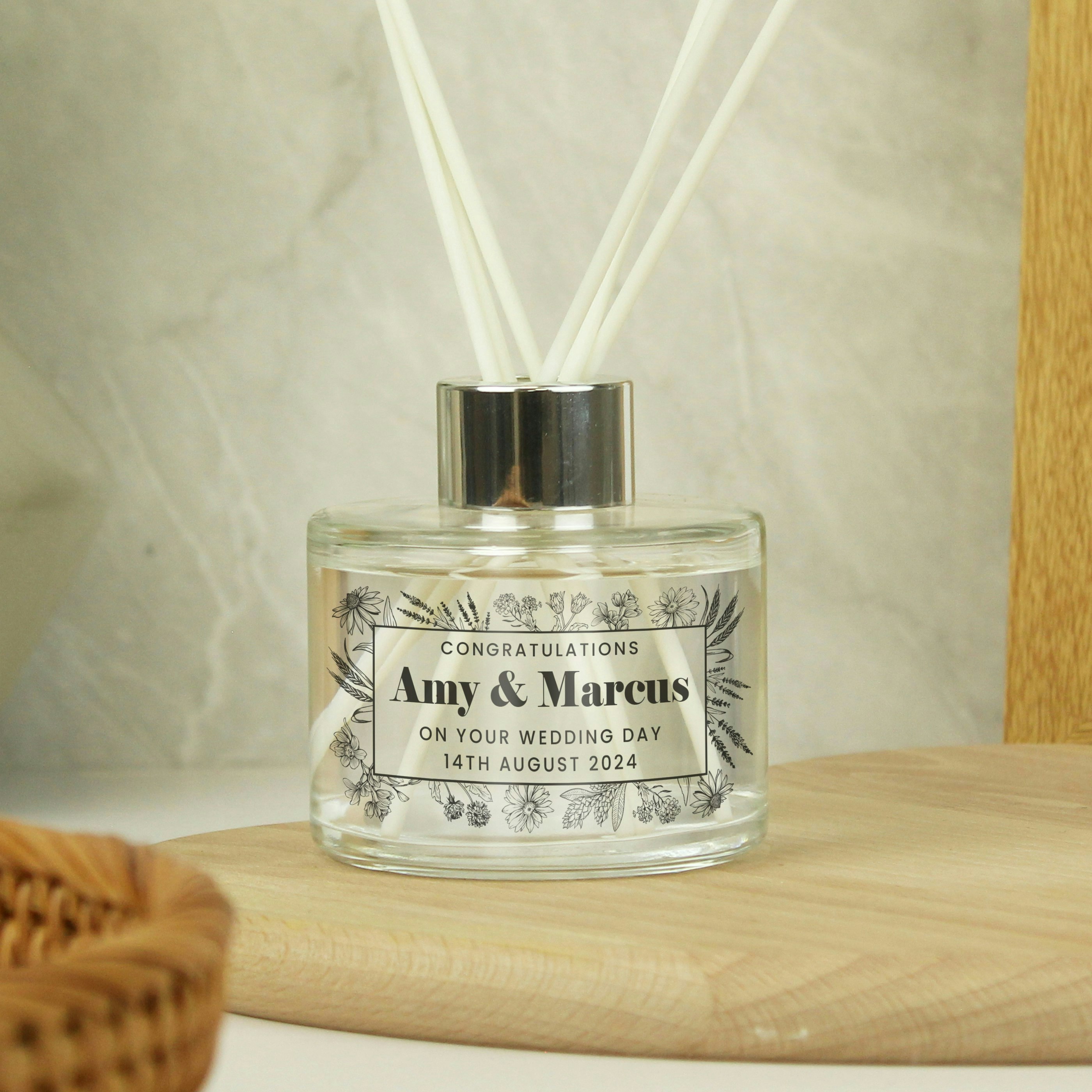 Personalised Memento Company Black Personalised Foliage Reed Diffuser