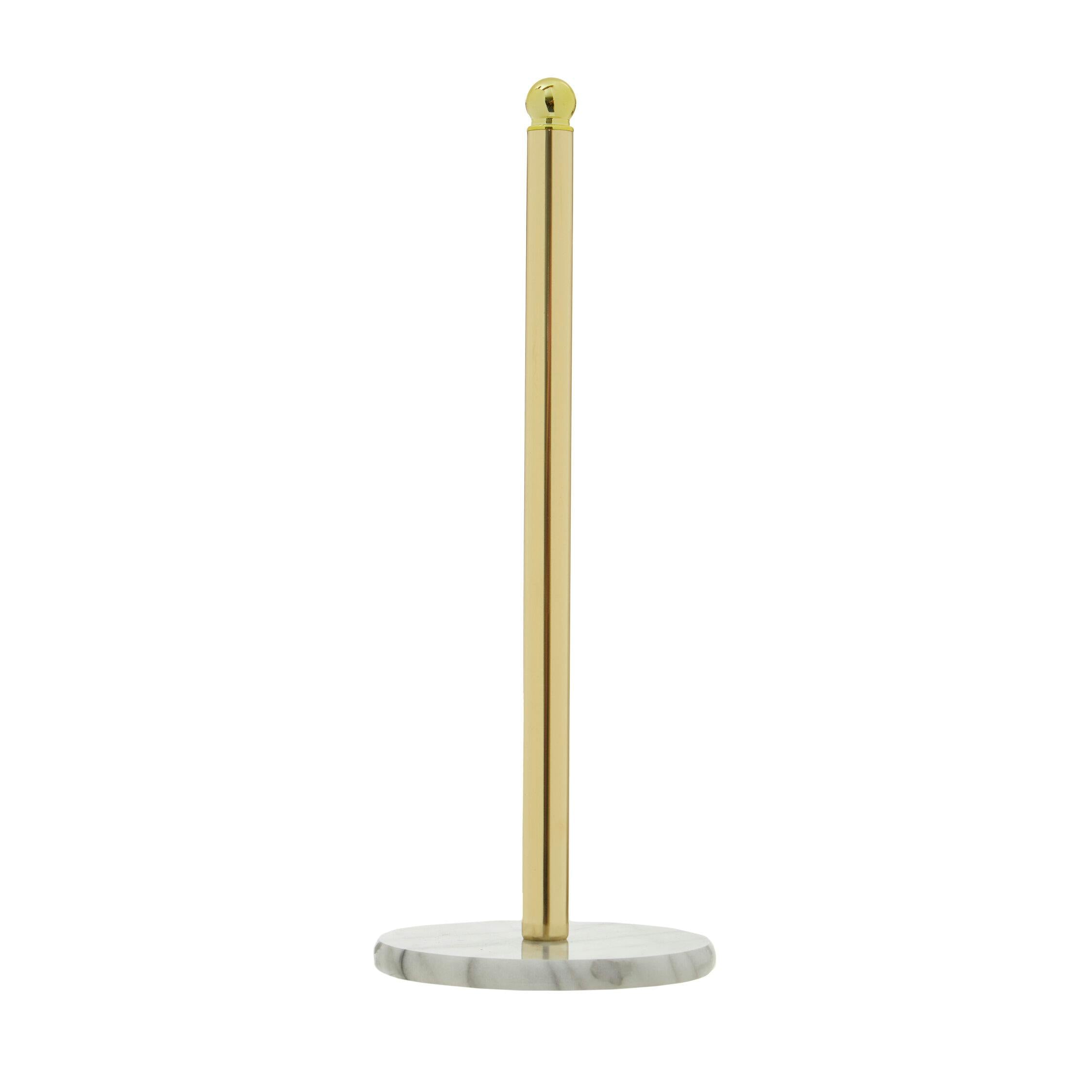 Rackhams Gold Delphine Kitchen Roll Holder With Marble Base