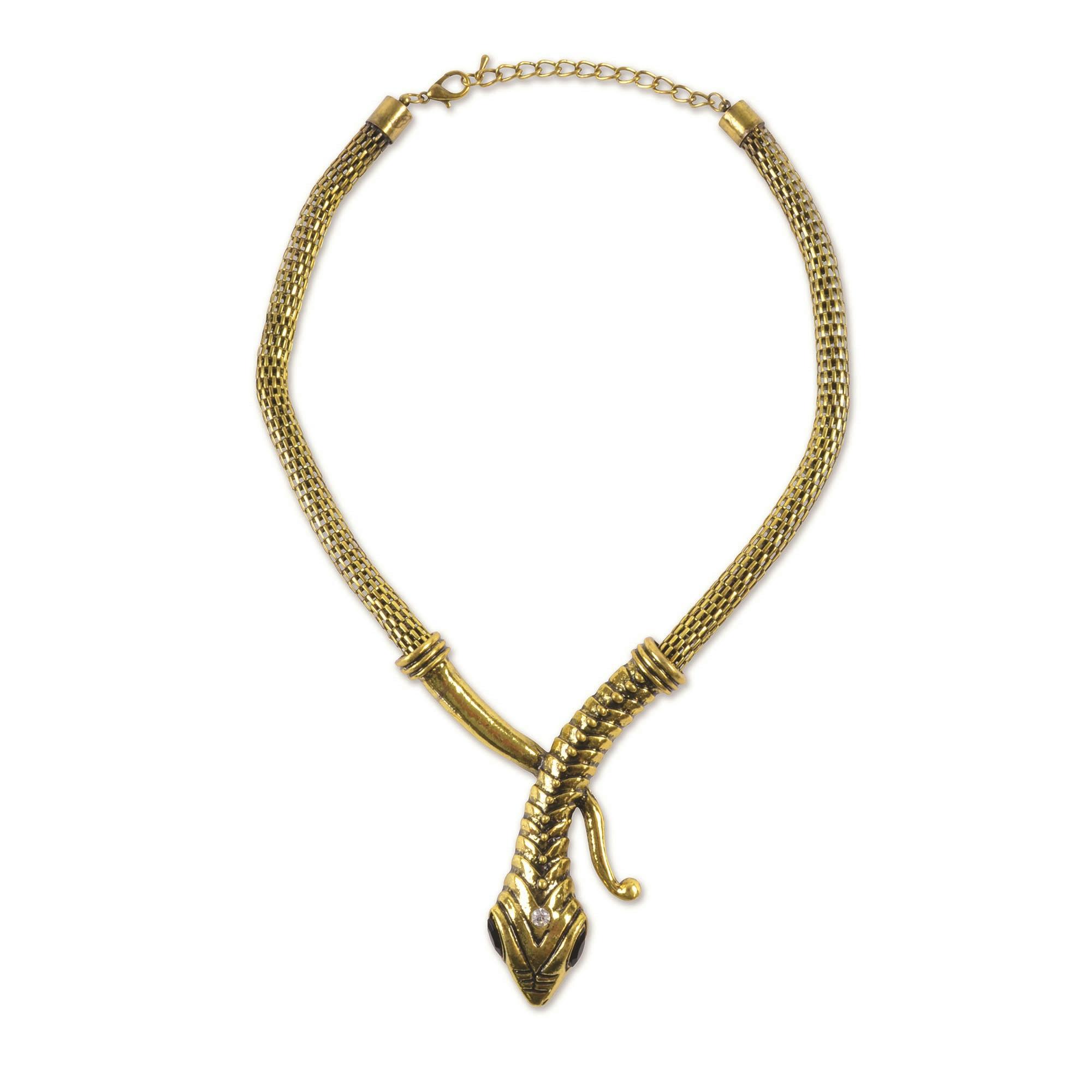 Bristol Novelty Unisex Gold Adults Snake Necklace - One Size
