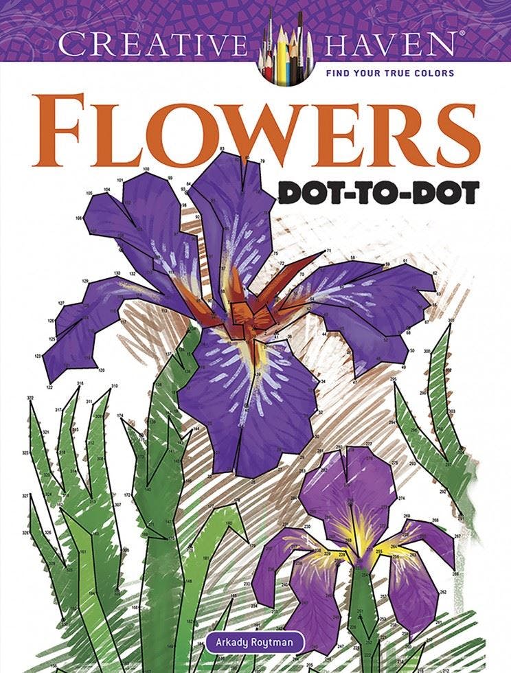 Creative Haven Flowers Dot-to-Dot (Adult Coloring) by Arkady Roytman (PB 2018) - Image 6