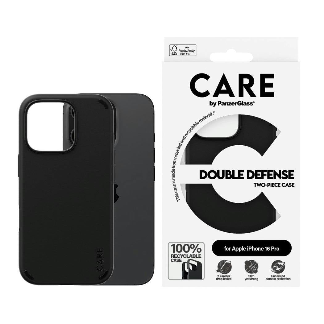 Panzerglass Black Panzer Glass Care Double Defense Case For Iphone 16 Pro 6.3" - 1334