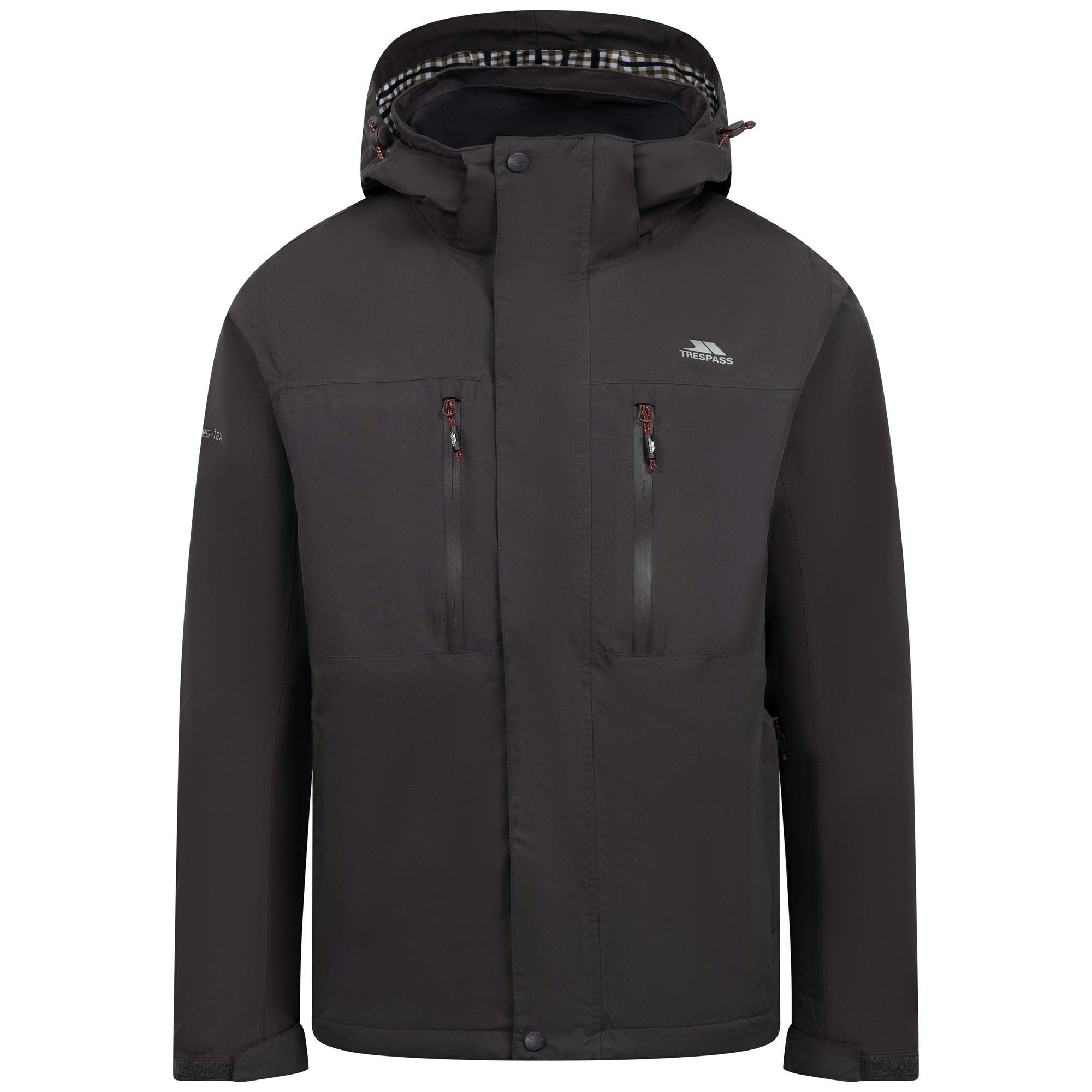 Trespass Men's Dark/Grey Griminish Waterproof Jacket - Xl - 100% Mixed