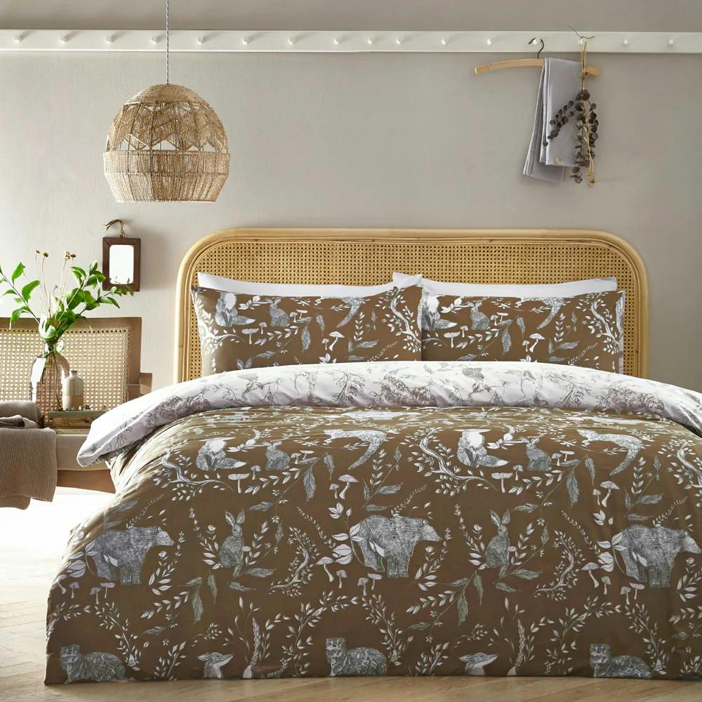 Furn Amber Buckthorn Woodland Duvet Cover Set - Double - 50% Cotton/50% Polyester