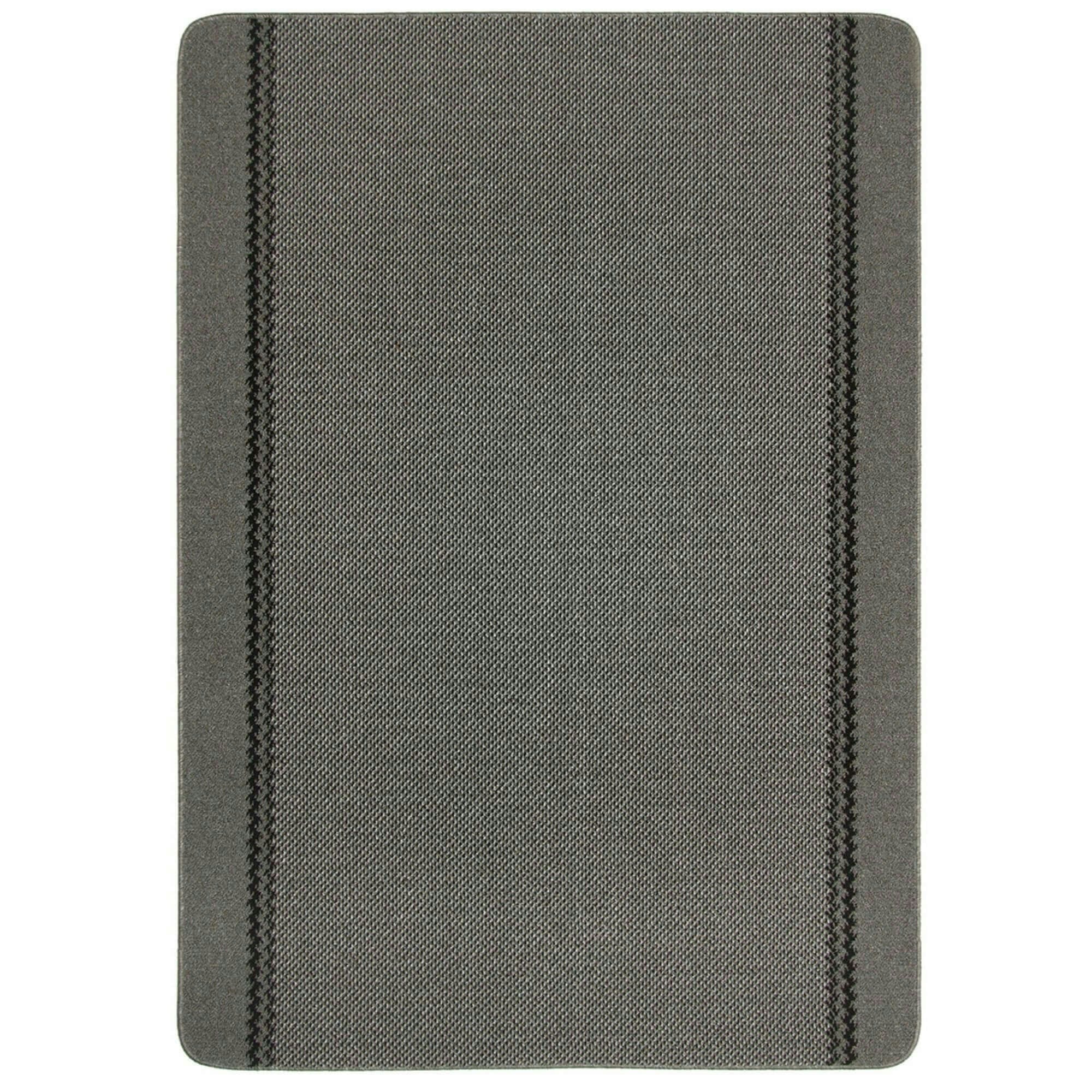 The Rugs Dark/Grey Washable Bordered Rug | 116D - 133X190 Cm