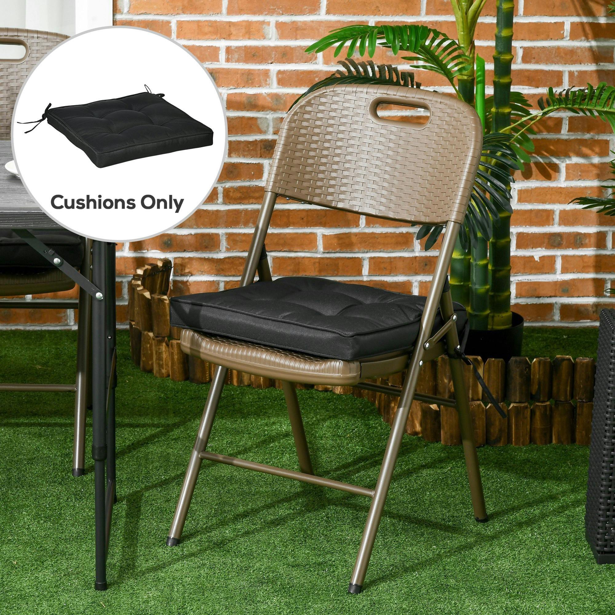 Rackhams Green 42 X 42Cm Replacement Garden Seat Cushion Pad With Ties,